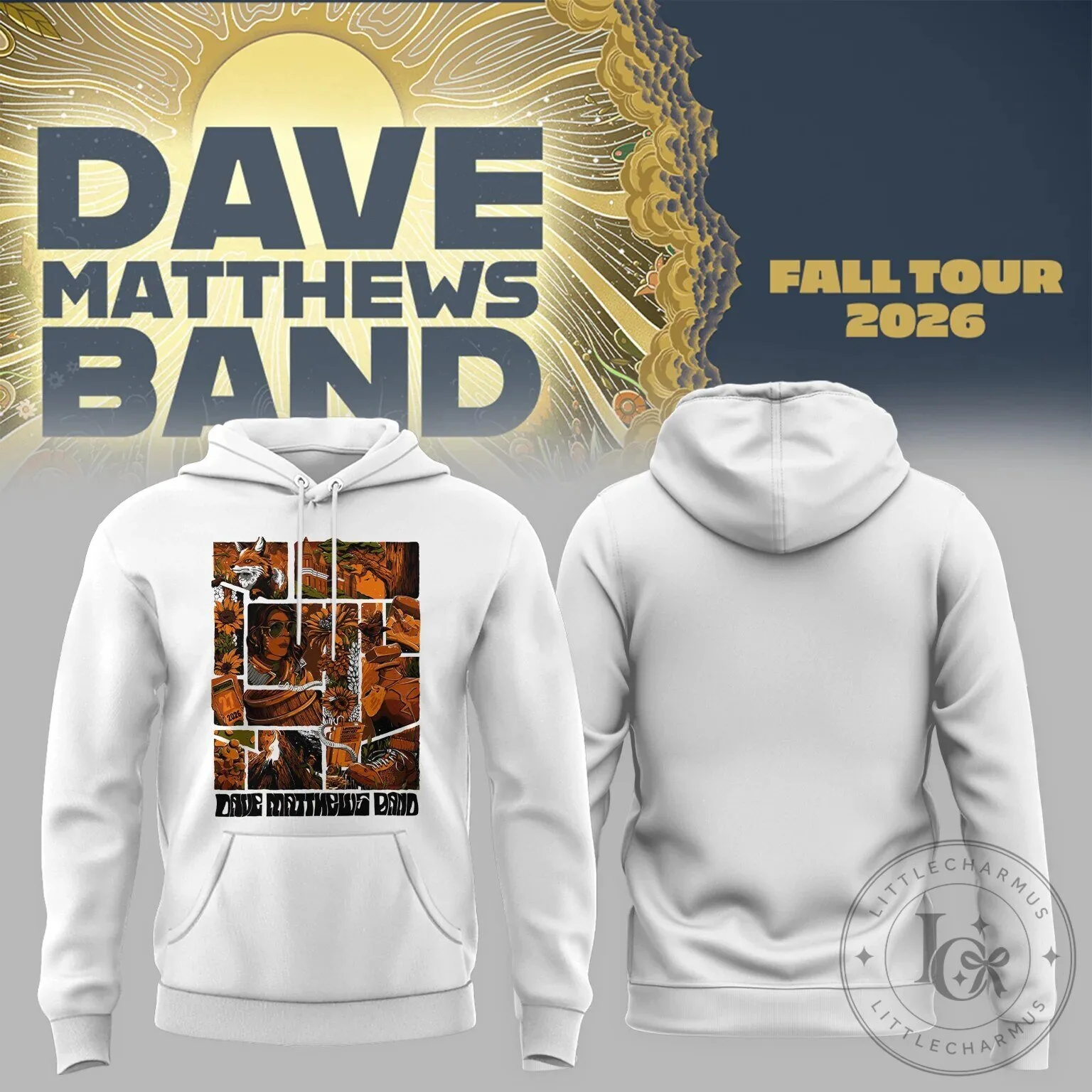 Graphic Hoodie for Dave Matthews Band 2026 Fall Tour Concert