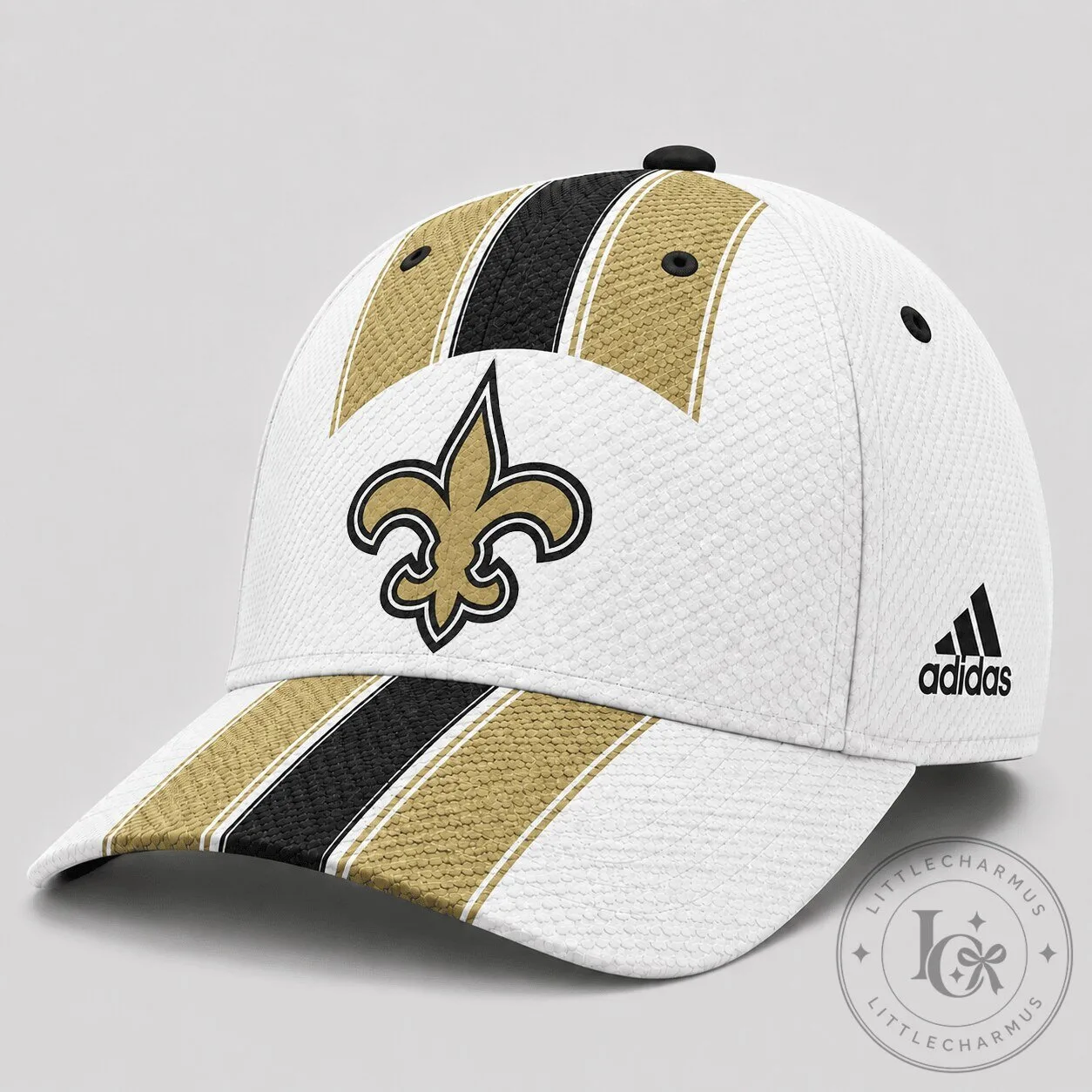 New Orleans Saints National Football League Gold Stripe White Cap Hat