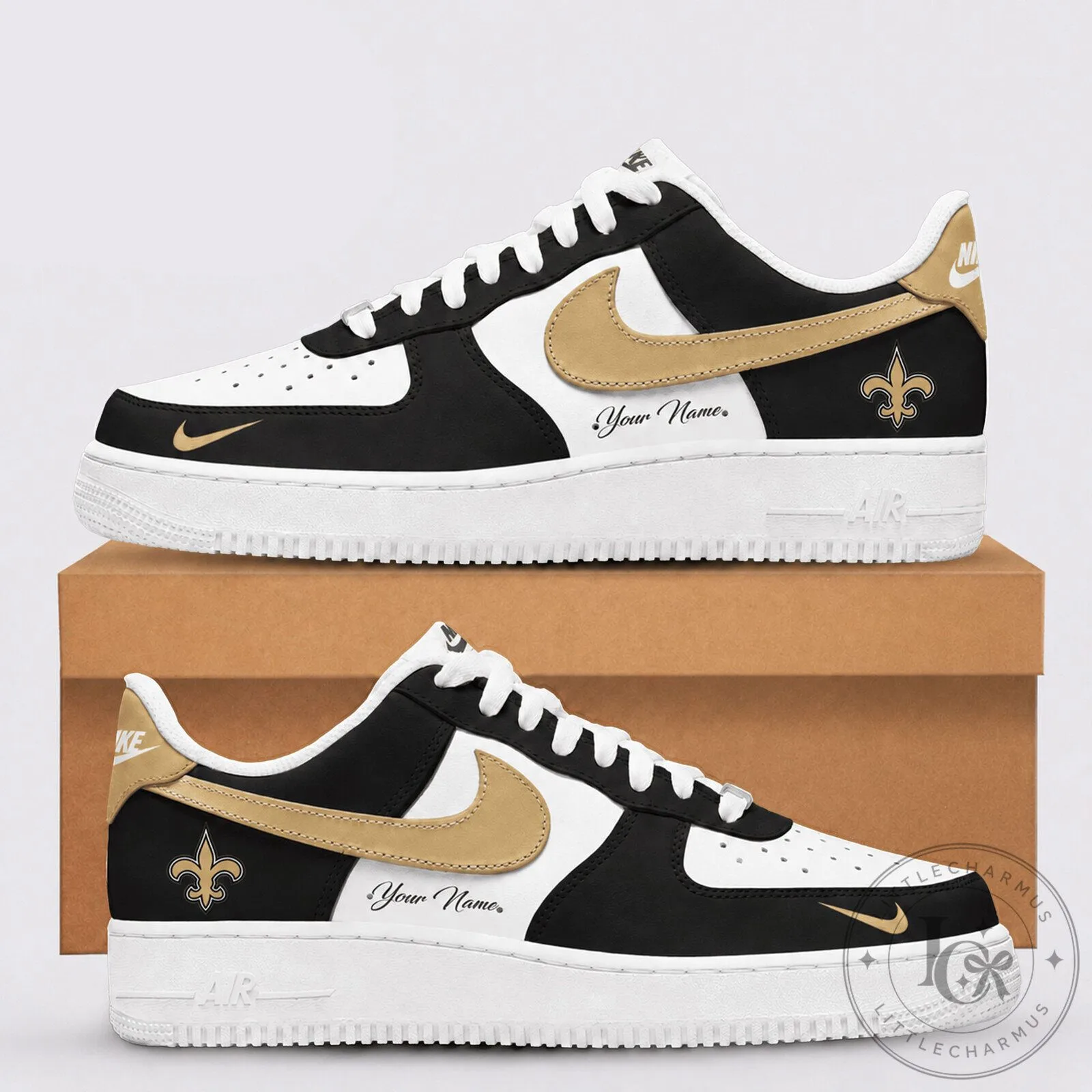 New Orleans Saints Personalized National Football League Air Force 1 Shoes 2 New Orleans Saints Personalized National Football League Air Force 1 Shoes