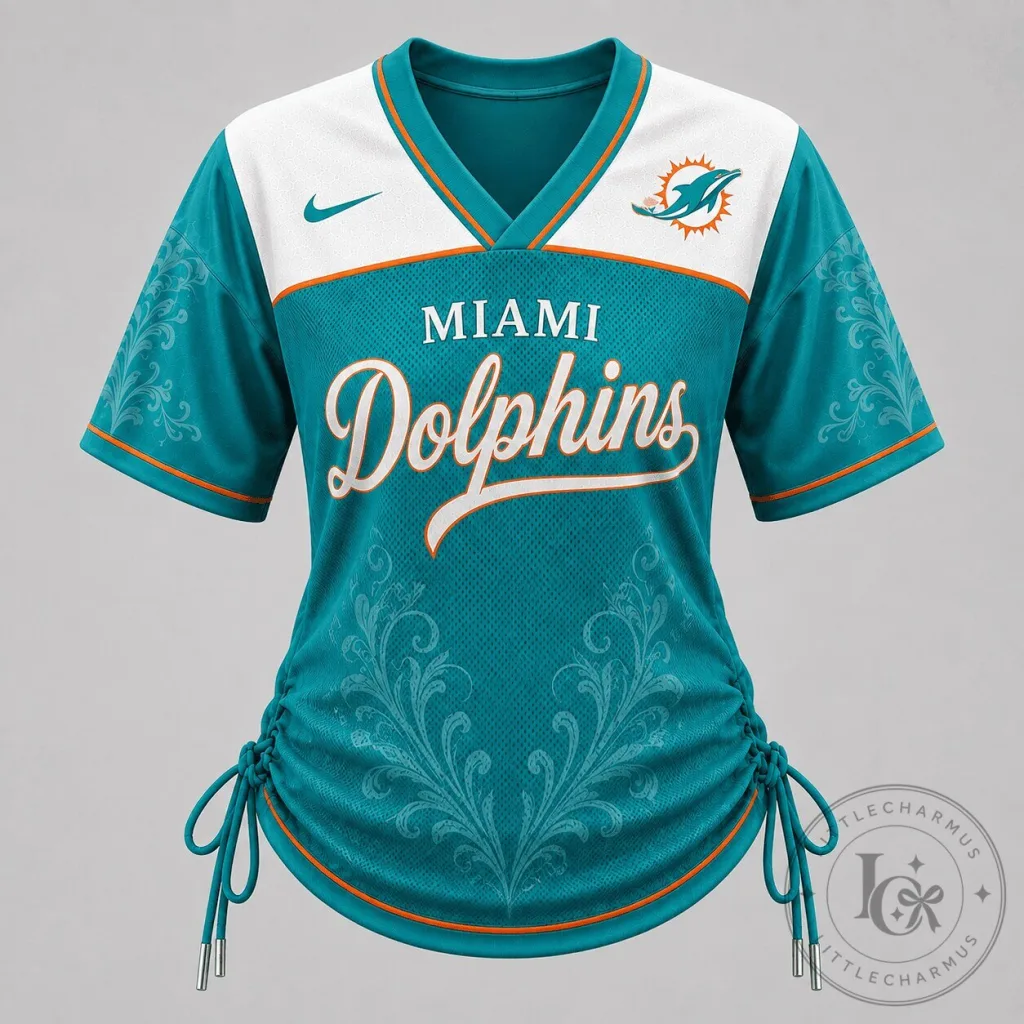 Miami Dolphins Women's Game Day Lace-Up Jersey Miami Dolphins Women's Game Day Lace-Up Jersey