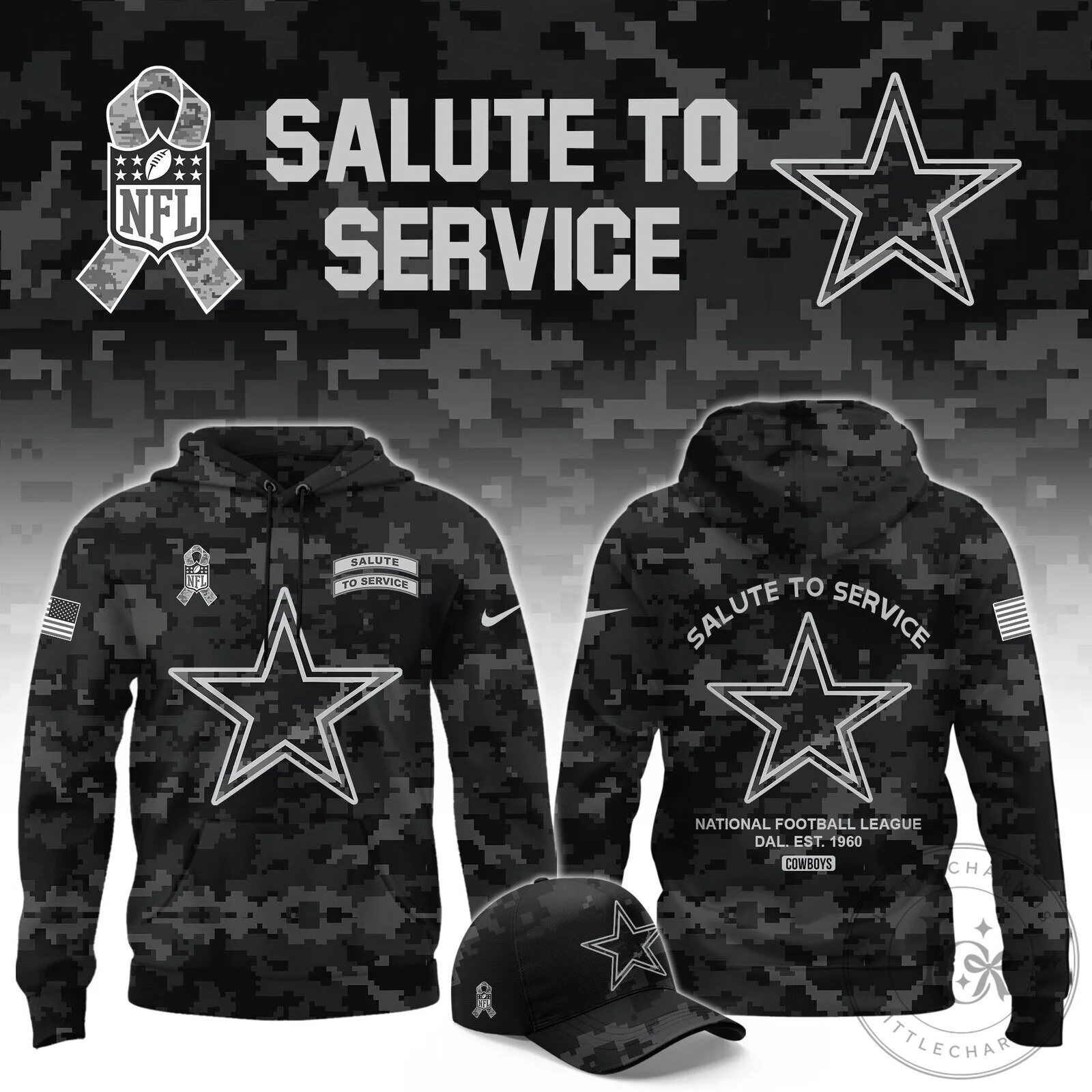 Dallas Cowboys Salute To Service National Football League Camouflage Hoodie