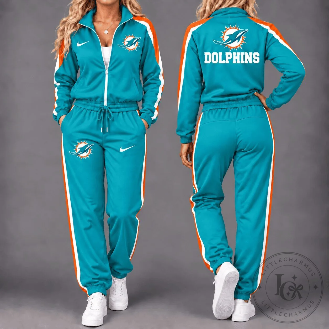 Miami Dolphins NFL Football Team Teal Tracksuit Set for Women
