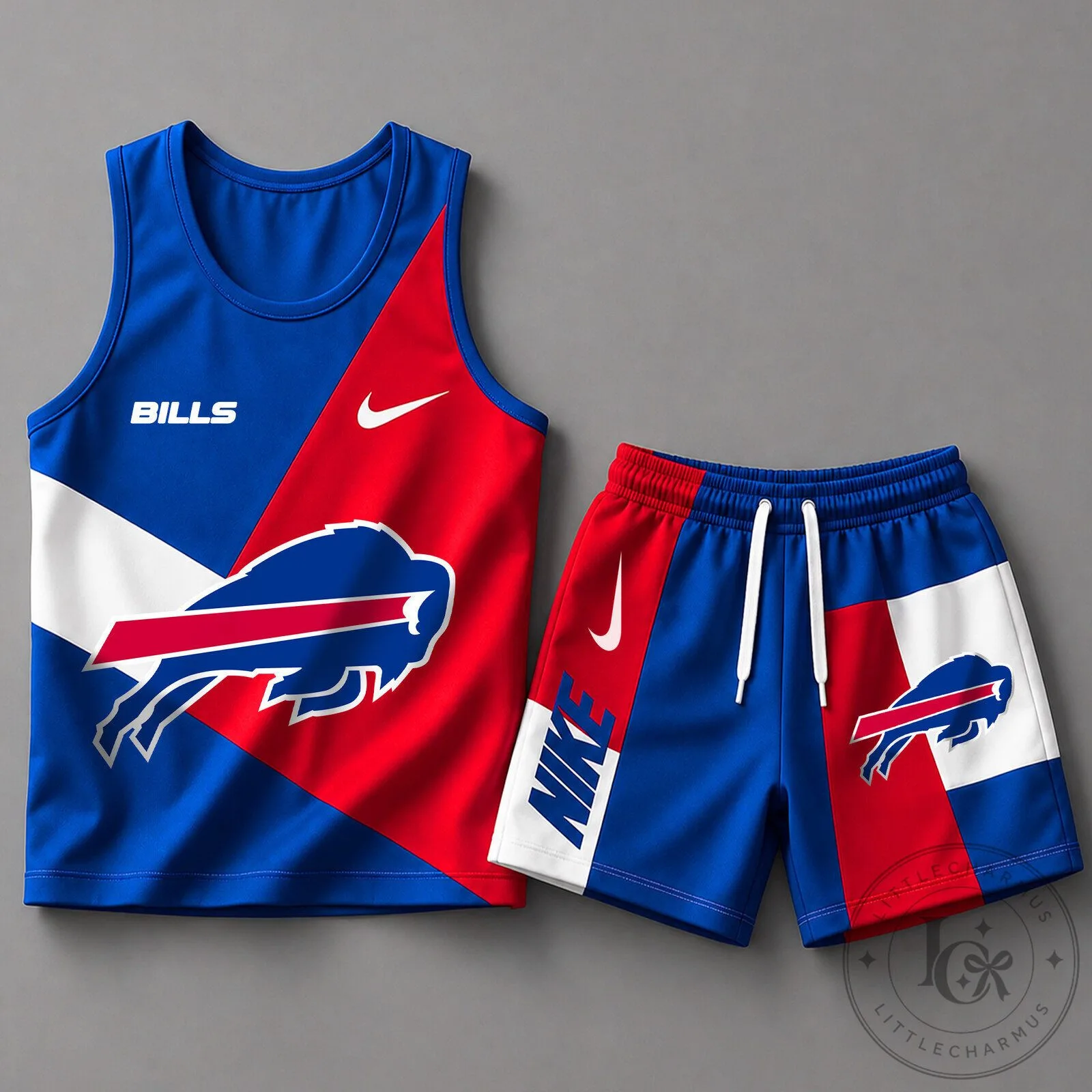 Buffalo Bills NFL Color Block Athletic Tank Top and Shorts Set