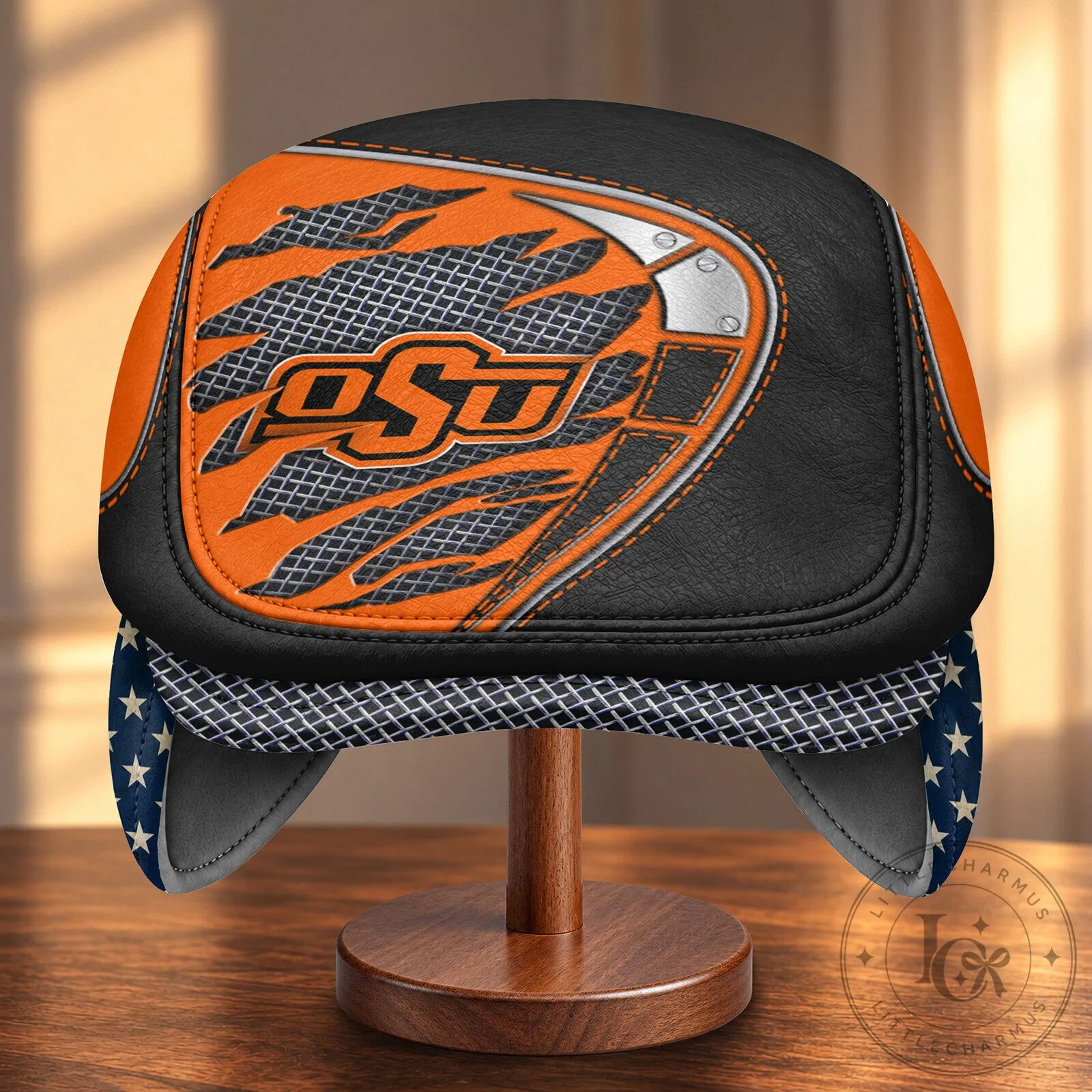 Oklahoma State Cowboys NCAA Flat Cap with Foldable Ear Flaps 11 Oklahoma State Cowboys NCAA Flat Cap with Foldable Ear Flaps
