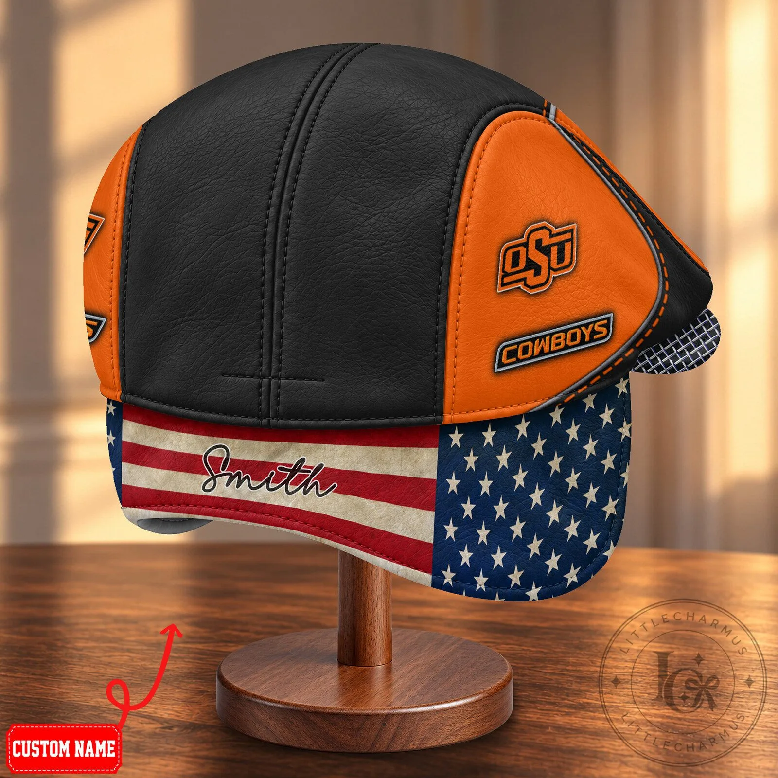 Oklahoma State Cowboys NCAA Flat Cap with Foldable Ear Flaps 12 Oklahoma State Cowboys NCAA Flat Cap with Foldable Ear Flaps