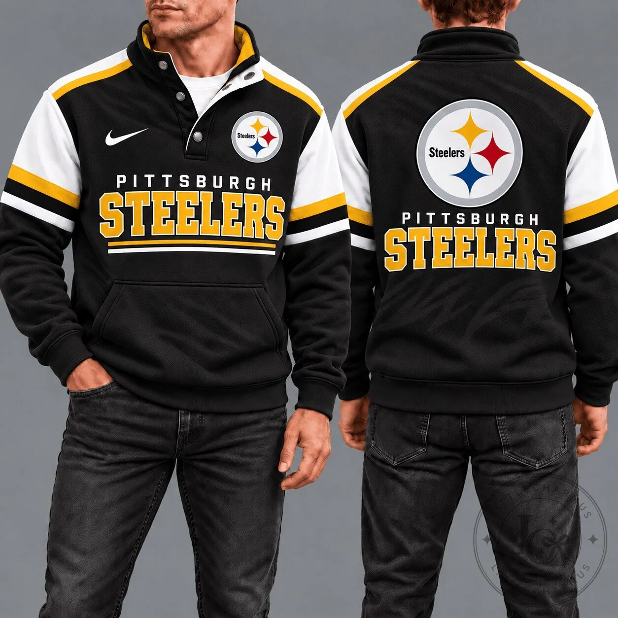 Pittsburgh Steelers National Football League Game Day Snap Neck Pullover Hoodie 1 Pittsburgh Steelers National Football League Game Day Snap Neck Pullover Hoodie