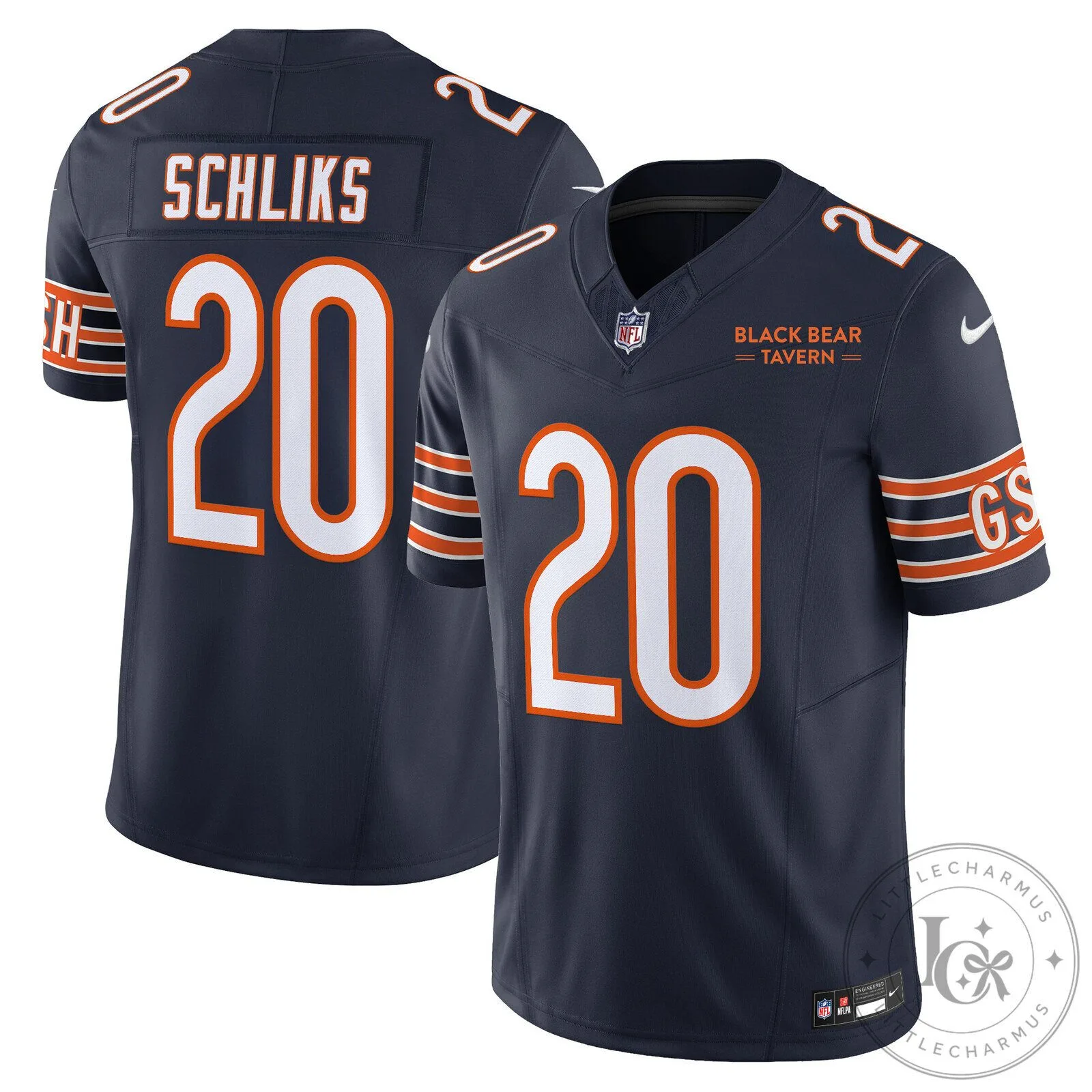 Chicago Bears Navy Blue Black Bear Tavern Football Team Jersey