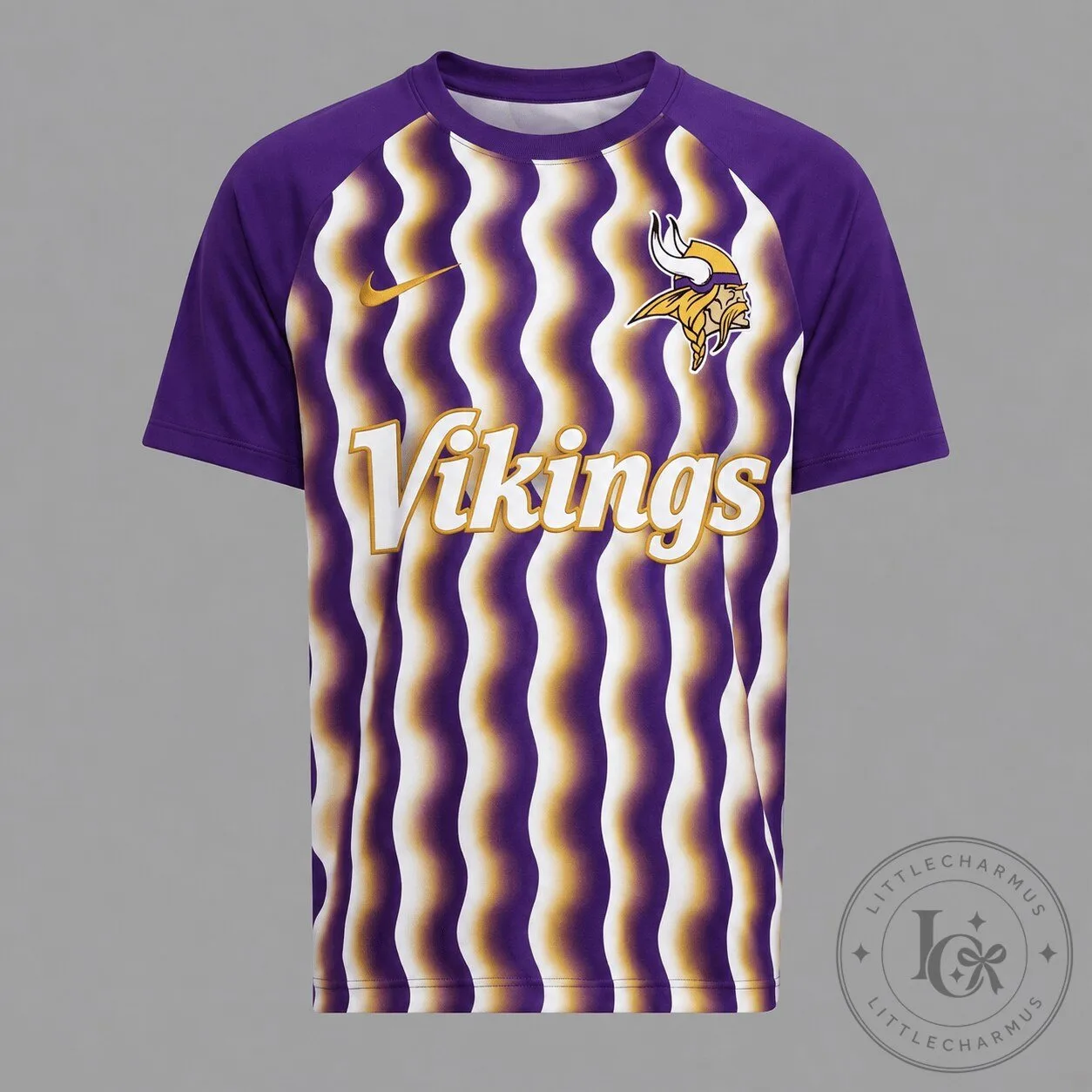 Minnesota Vikings Purple Wavy Pattern Athletic T-Shirt 1 Minnesota Vikings Purple Wavy Pattern Athletic T-Shirt
