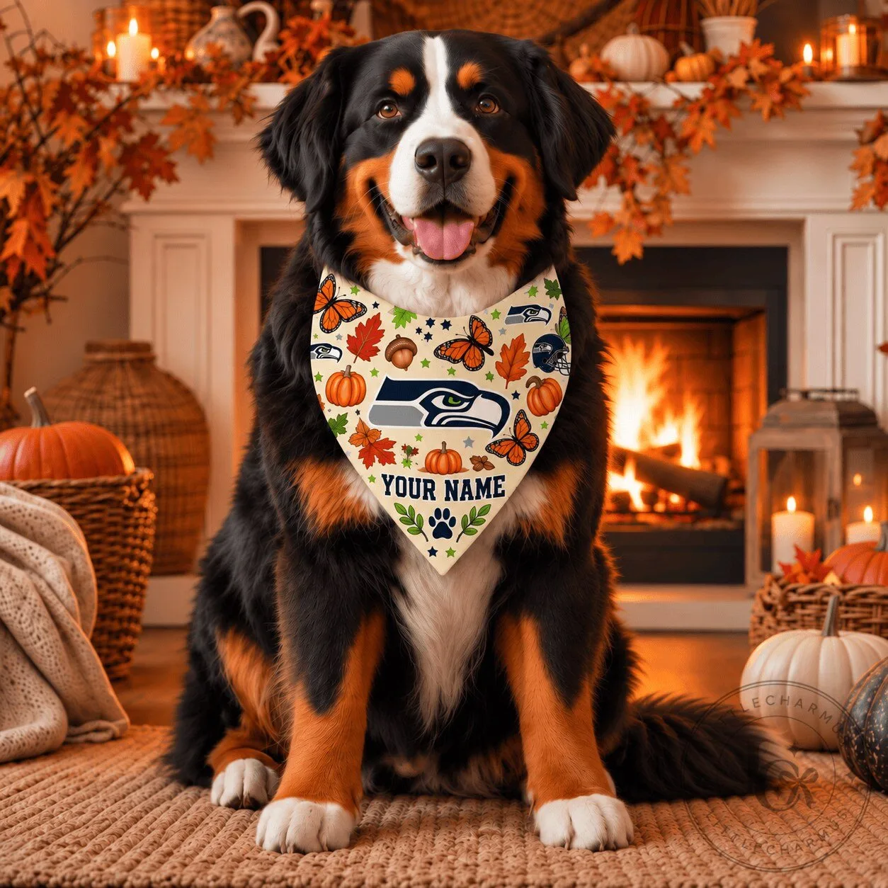 Seattle Seahawks Personalized Pet Bandana