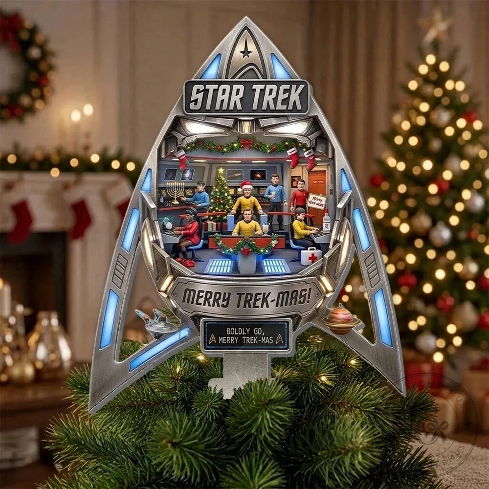 Star Trek Merry Trek-Mas USS Enterprise Christmas Tree Topper