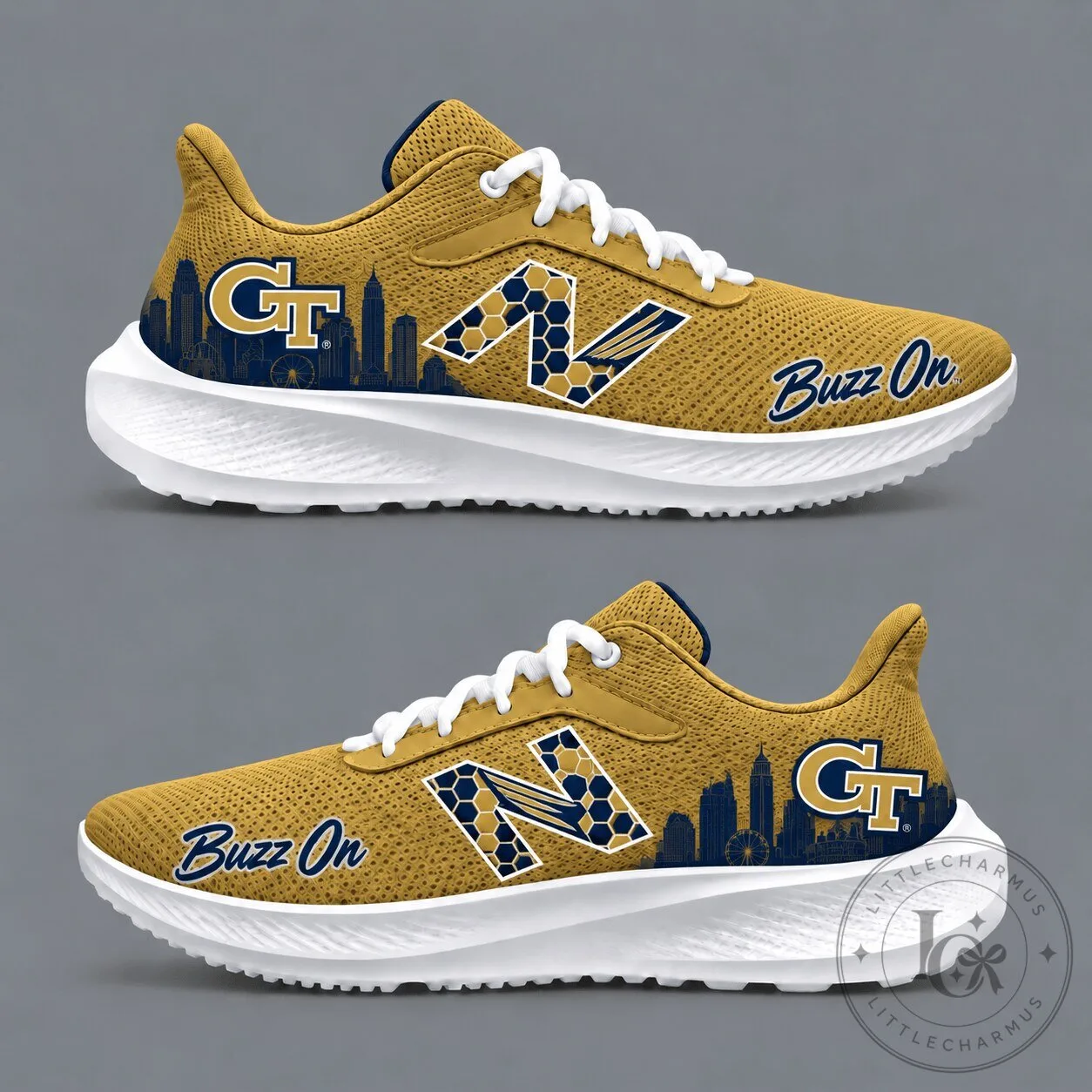 Georgia Tech Yellow Jackets College Football Buzz On Running Shoes