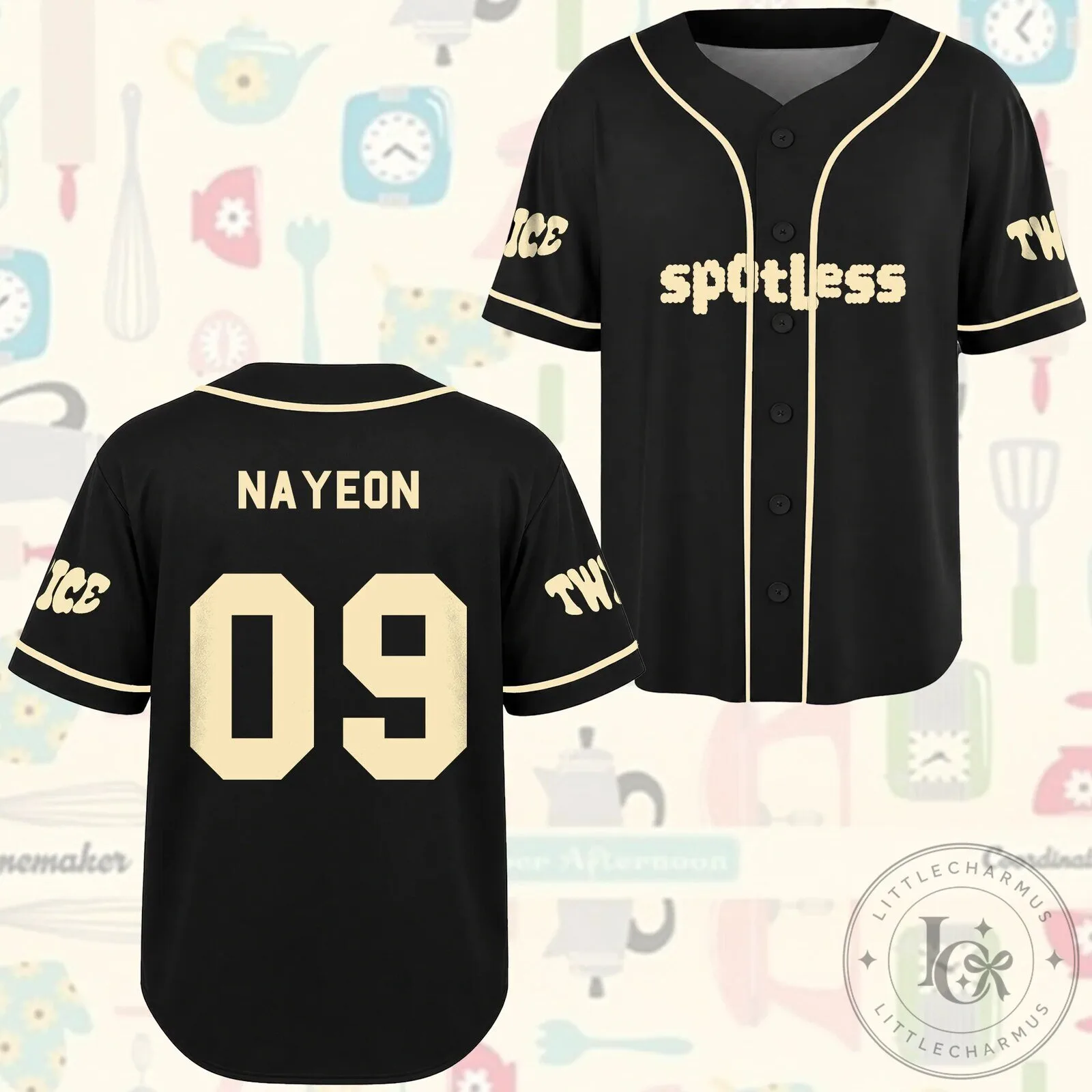 TWICE Nayeon K-Pop Group Black Baseball Jersey