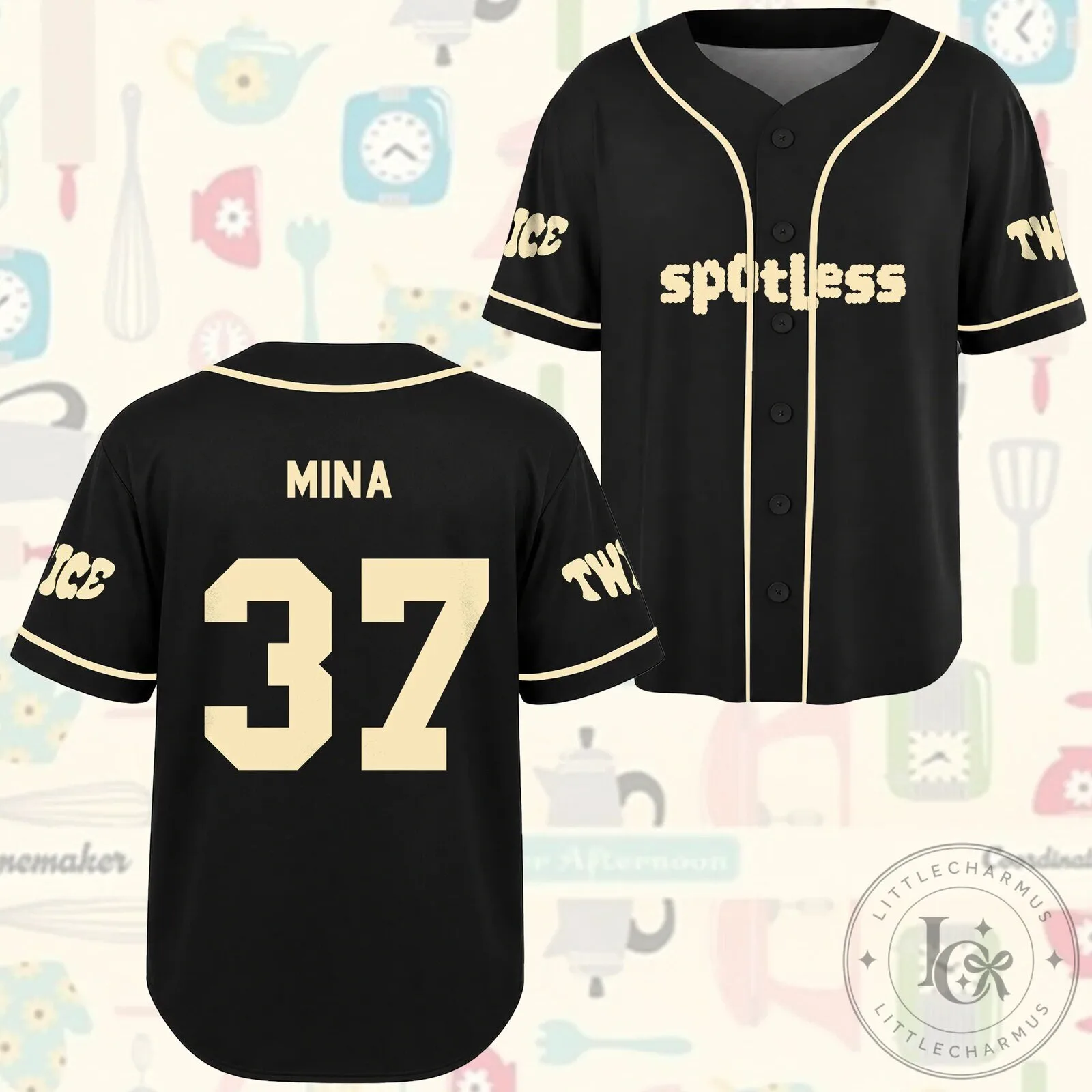 TWICE Nayeon K-Pop Group Black Baseball Jersey