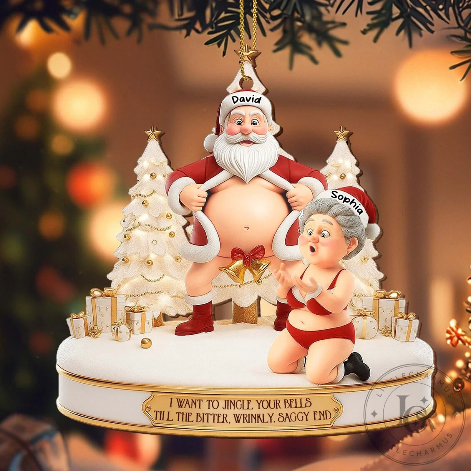 Personalized Christmas I Want To Jingle Your Bells Funny Couple Ornament 13 Personalized Christmas I Want To Jingle Your Bells Funny Couple Ornament