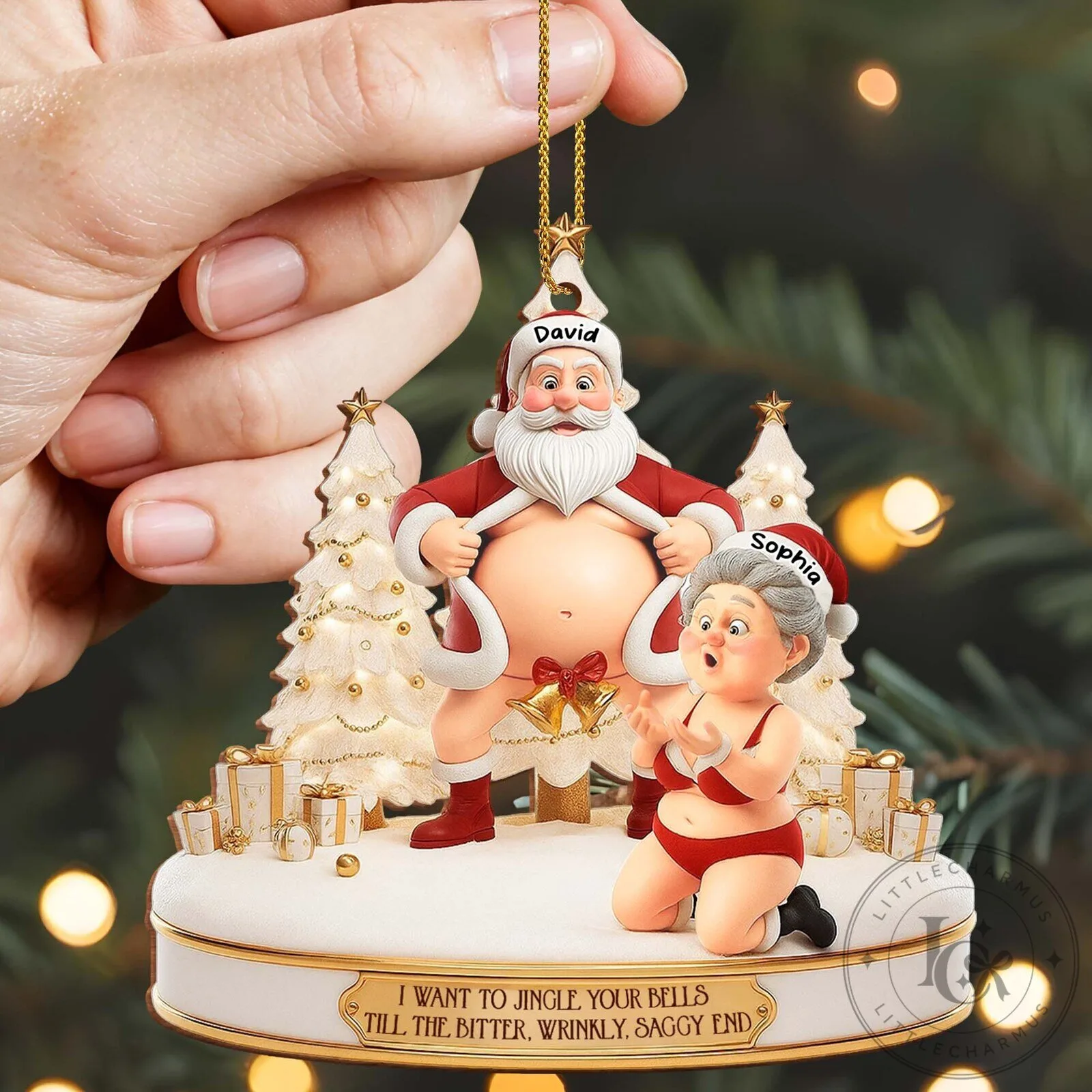 Personalized Christmas I Want To Jingle Your Bells Funny Couple Ornament 14 Personalized Christmas I Want To Jingle Your Bells Funny Couple Ornament