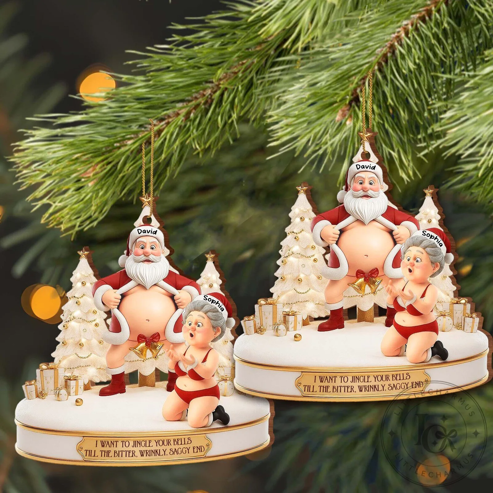 Personalized Christmas I Want To Jingle Your Bells Funny Couple Ornament 15 Personalized Christmas I Want To Jingle Your Bells Funny Couple Ornament