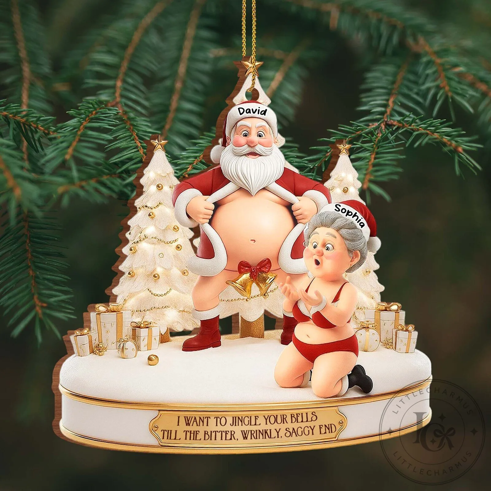 Personalized Christmas I Want To Jingle Your Bells Funny Couple Ornament 17 Personalized Christmas I Want To Jingle Your Bells Funny Couple Ornament