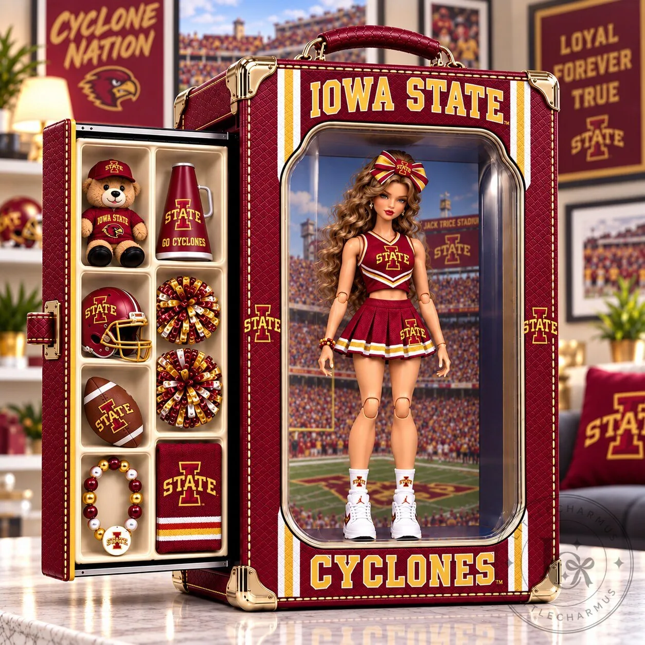 Iowa State Cyclones Commemorative Figure with Accessories and Display Case