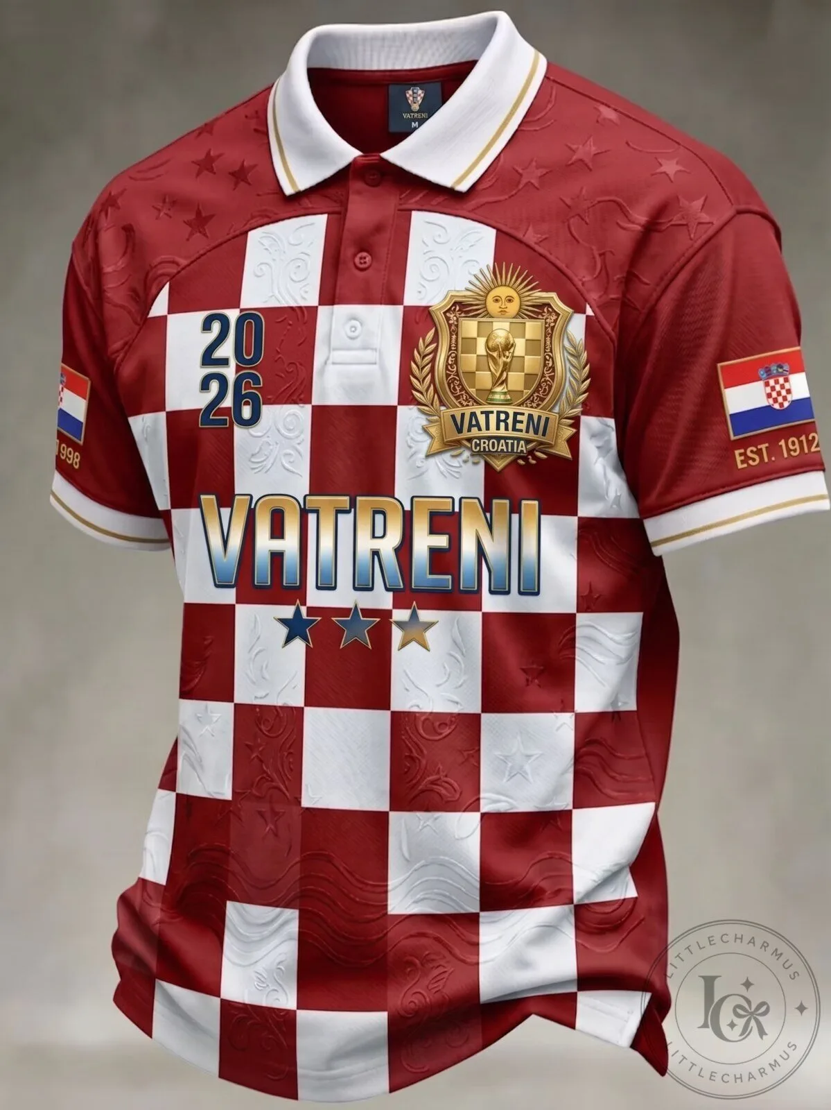 Croatia Football Fan Style Casual Polo Shirt