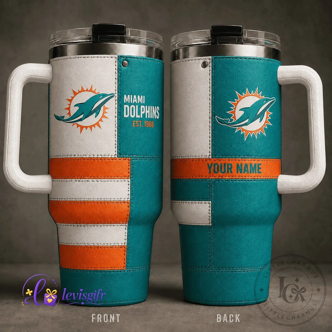 Miami Dolphins NFL Premium Vintage Retro Personalized Tumbler
