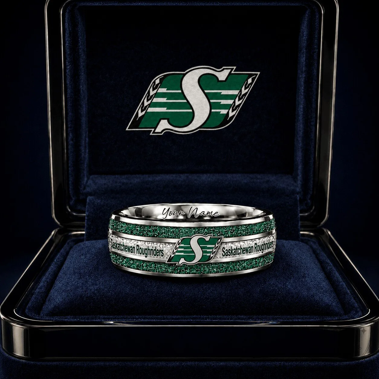 Saskatchewan Roughriders Football Club Canadian Football League Custom Name Ring