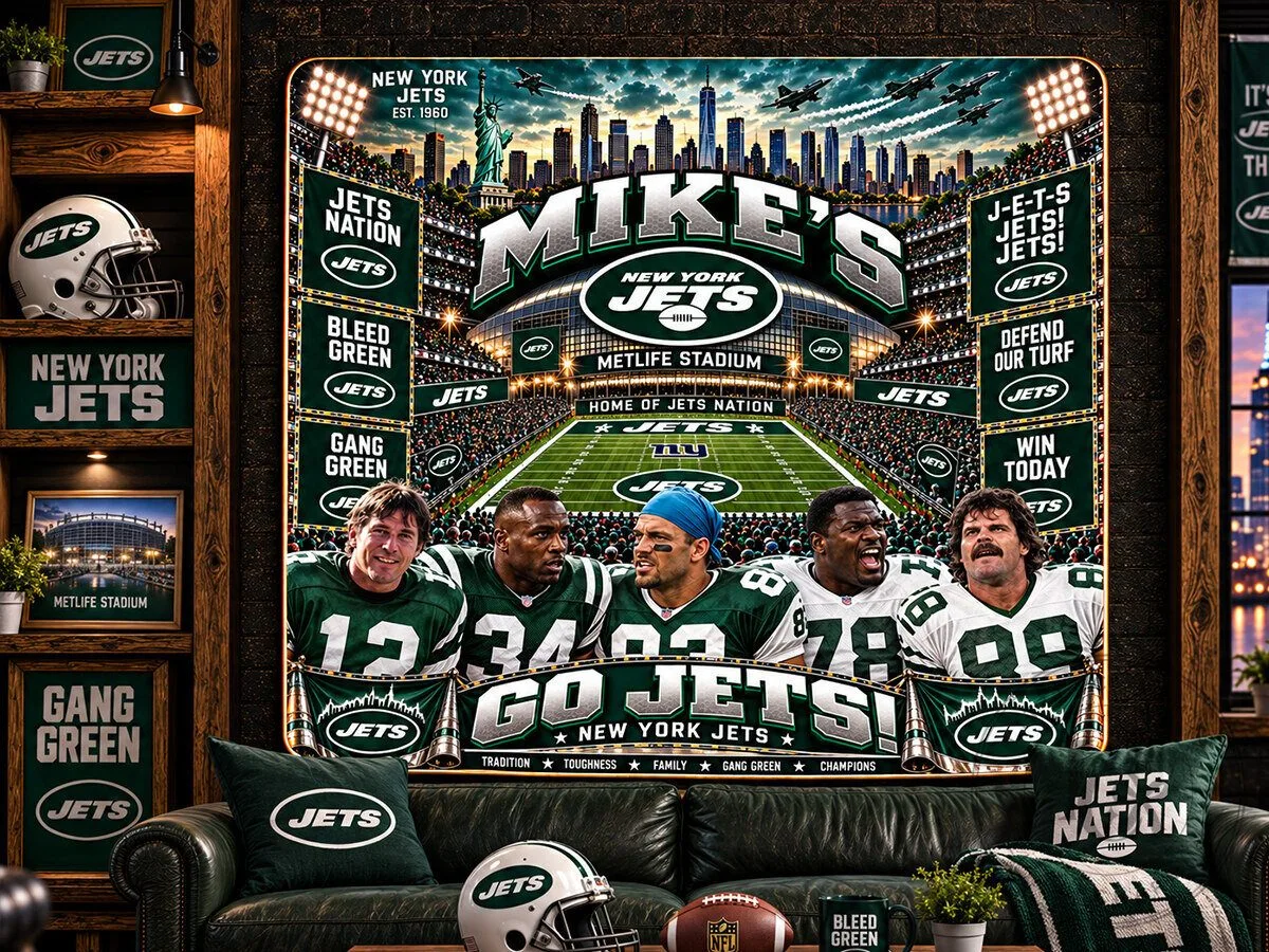New York Jets Personalized Football Team Stadium Wall Art 9 New York Jets Personalized Football Team Stadium Wall Art