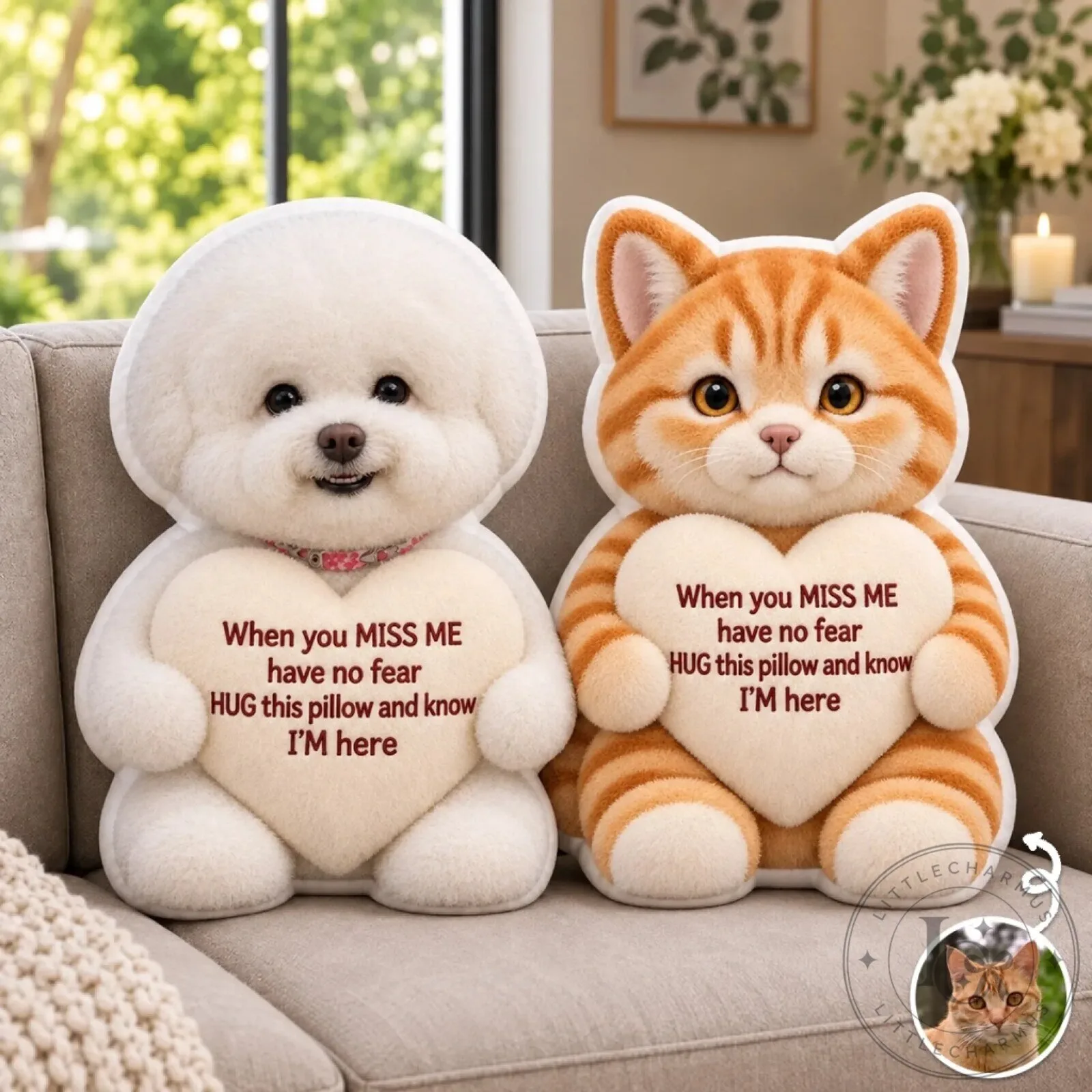 Personalized Pet Photo Memorial Comfort Pillow - When You Miss Me 8 Personalized Pet Photo Memorial Comfort Pillow - When You Miss Me