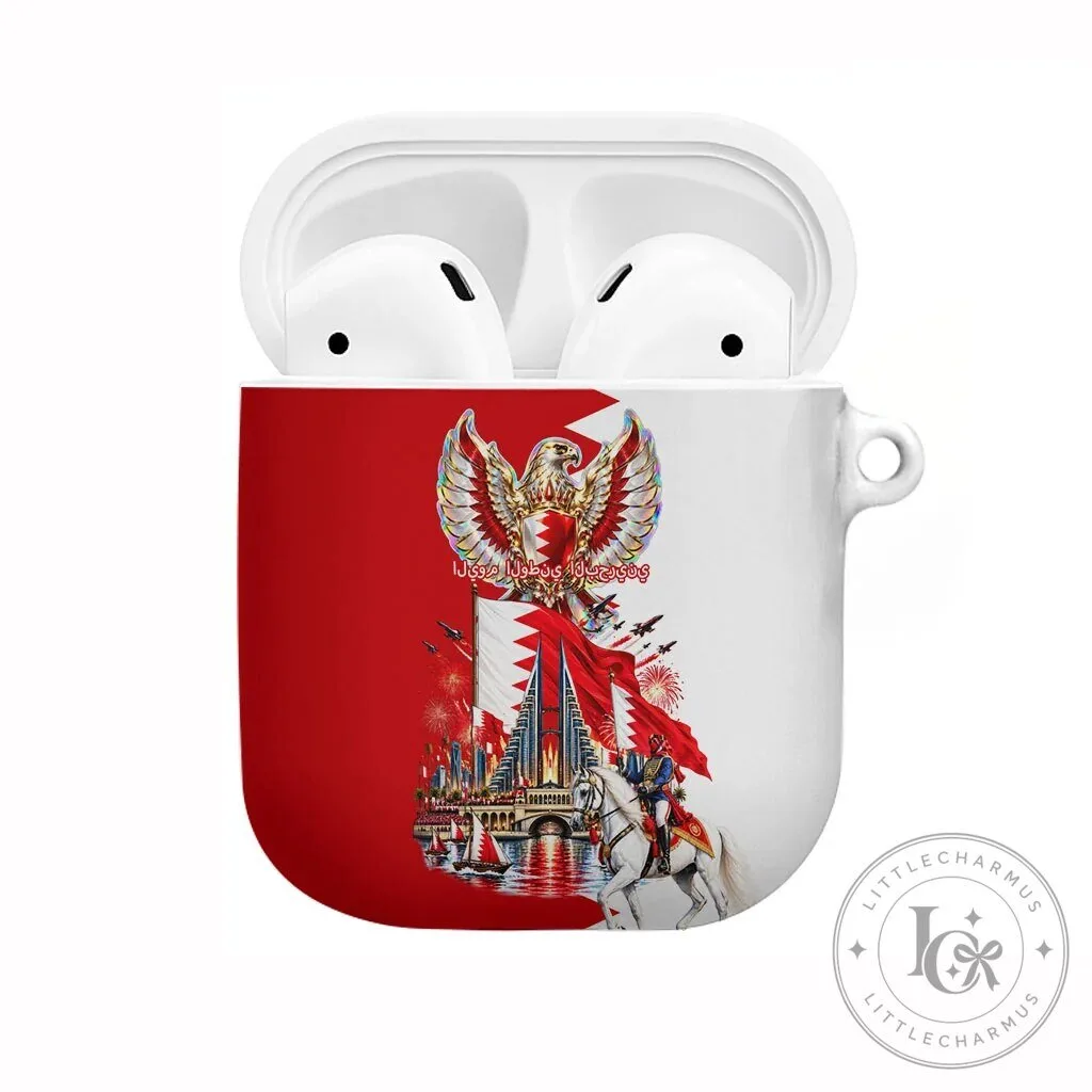 Bahrain National Day AirPods Case with Cultural Emblem Flag and Horse Knight 1 Bahrain National Day AirPods Case with Cultural Emblem Flag and Horse Knight