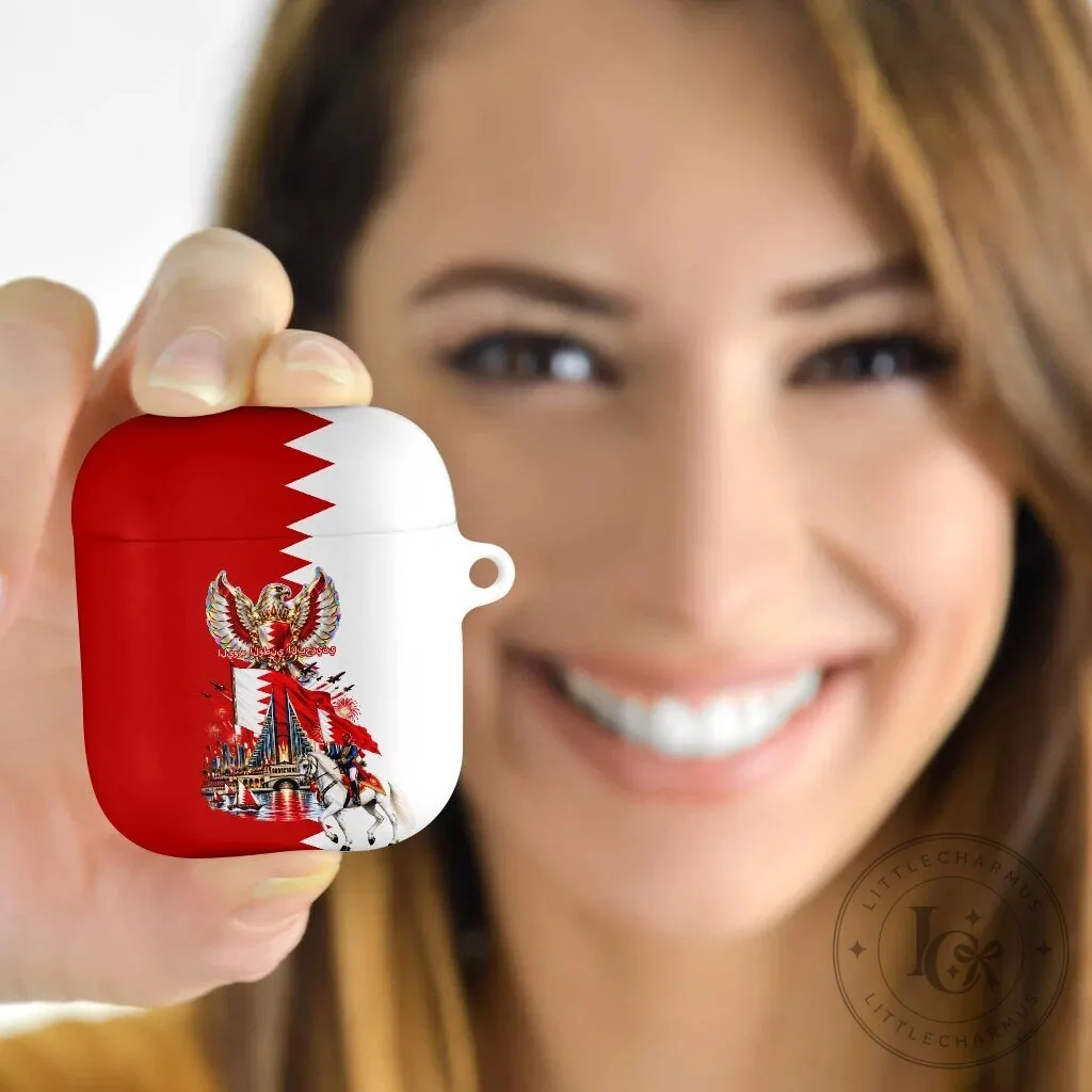 Bahrain National Day AirPods Case with Cultural Emblem Flag and Horse Knight 11 Bahrain National Day AirPods Case with Cultural Emblem Flag and Horse Knight