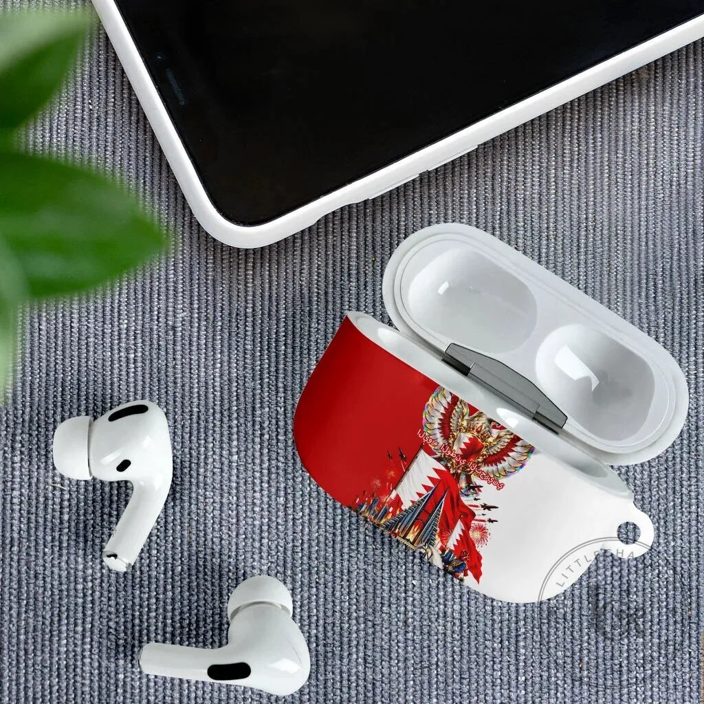 Bahrain National Day AirPods Case with Cultural Emblem Flag and Horse Knight 13 Bahrain National Day AirPods Case with Cultural Emblem Flag and Horse Knight