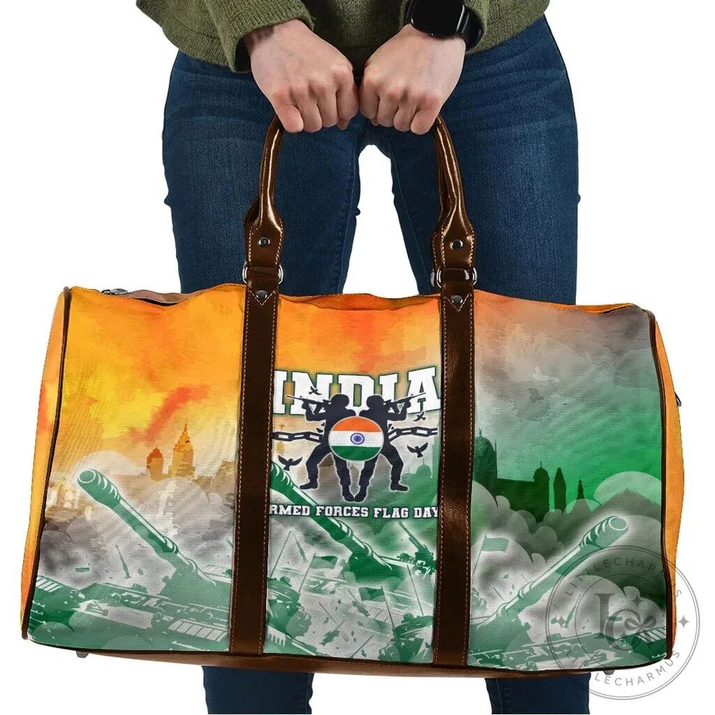 India Armed Forces Flag Day Travel Bag Military Indian Flag Silhouette