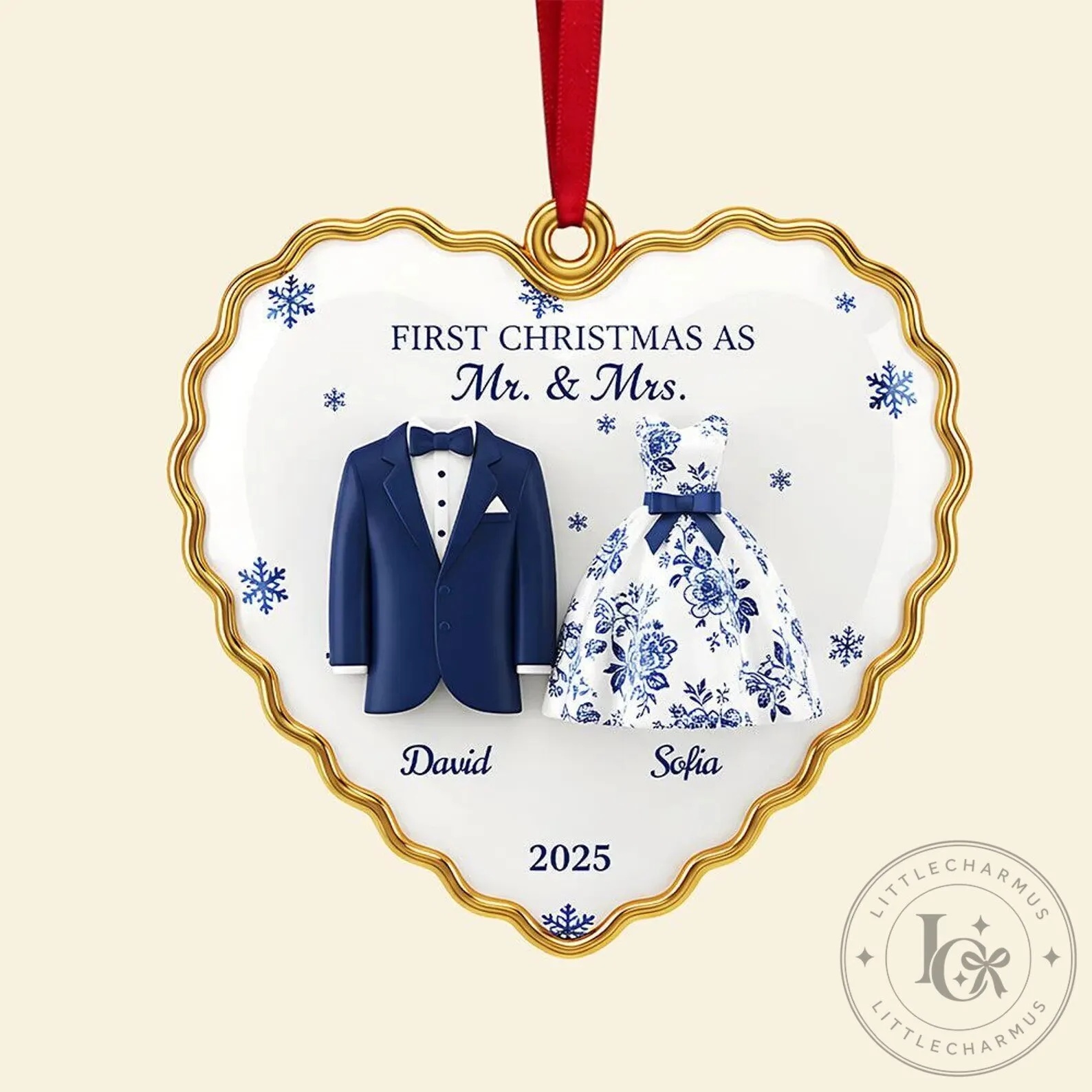 Personalized Wedding Ornament for Mr. and Mrs. - First Christmas Keepsake 9 Personalized Wedding Ornament for Mr. and Mrs. - First Christmas Keepsake