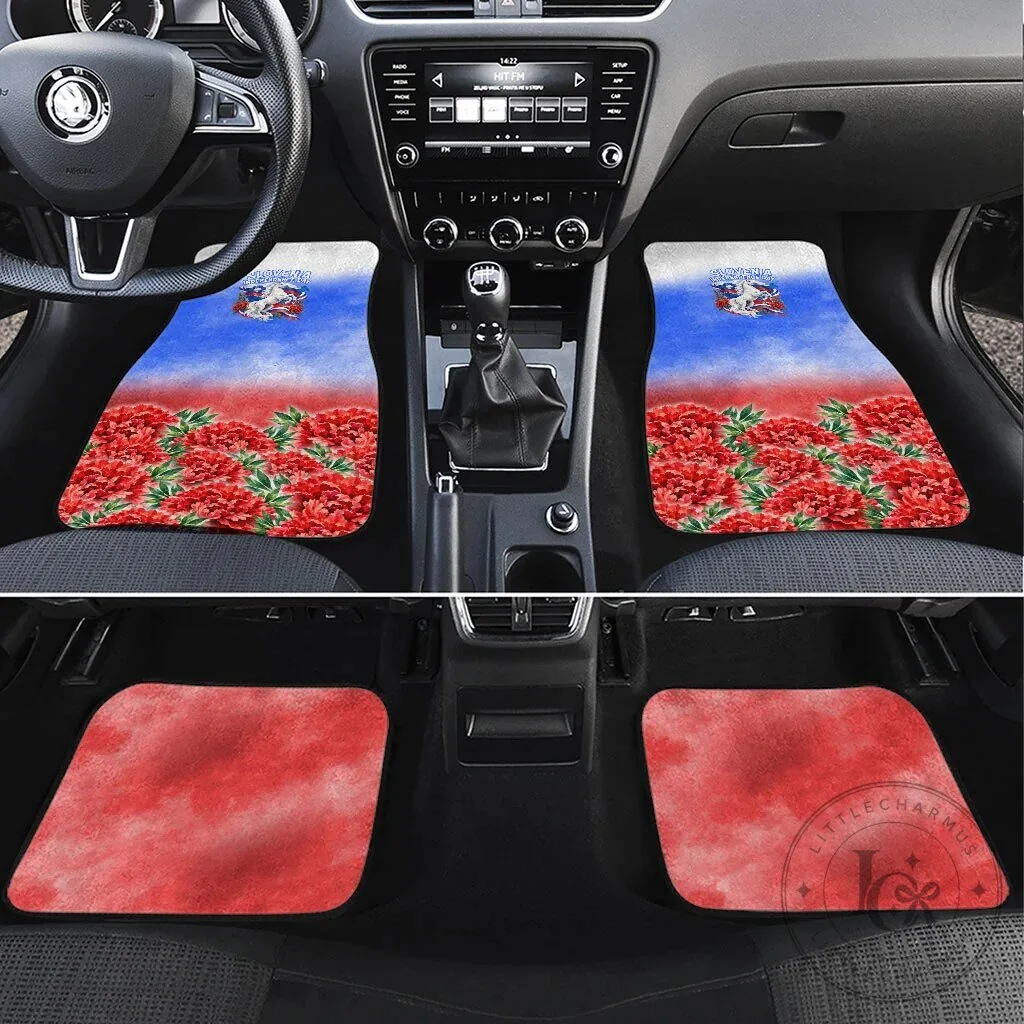 Slovenia Independence Day White Lipizzan Horse Red Carnation Emblem Car Mat
