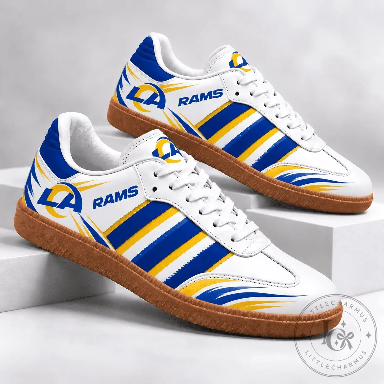 Los Angeles Rams NFL Football Team Retro Gum Sole Samba Shoes