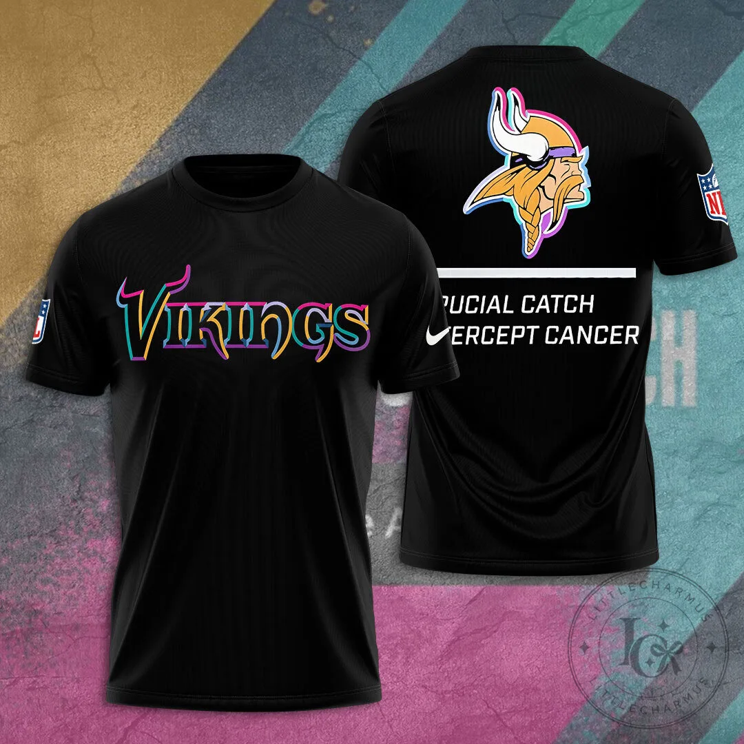 Minnesota Vikings Crucial Catch Intercept Cancer NFL Football T-Shirt