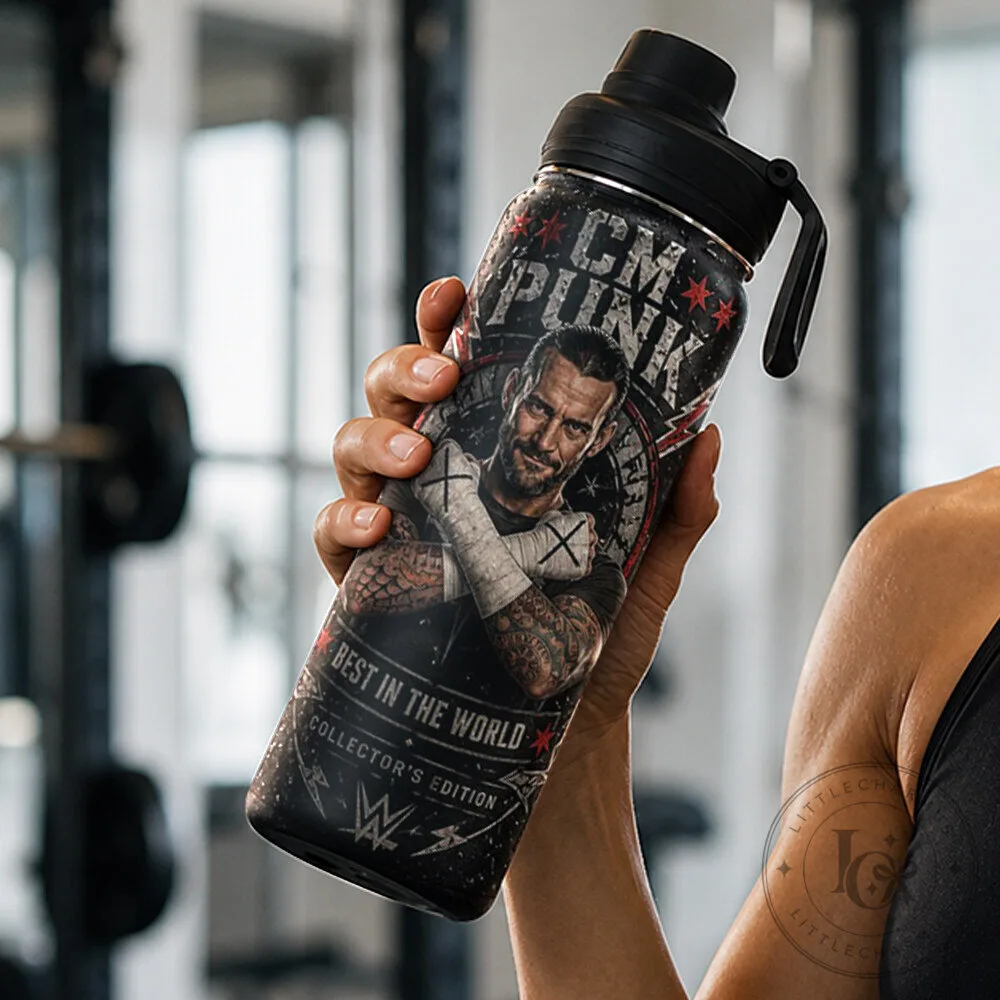 CM Punk Best in the World Collector's Edition WWE Water Bottle
