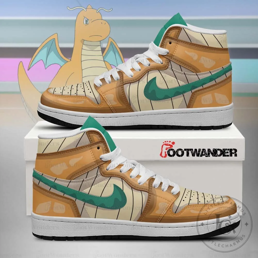 Dragonite Pokemon Anime Character High Top Sneakers Custom Print Shoes