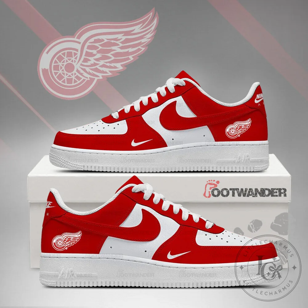 Detroit Red Wings National Hockey League Embossed Logo Athletic Shoes