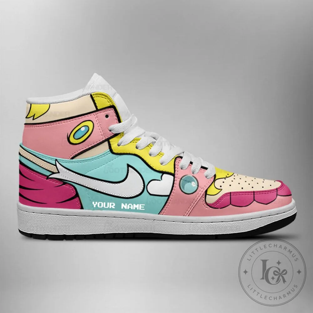 Princess Peach Super Mario Bros Custom Name High-Top Sneakers 8 Princess Peach Super Mario Bros Custom Name High-Top Sneakers
