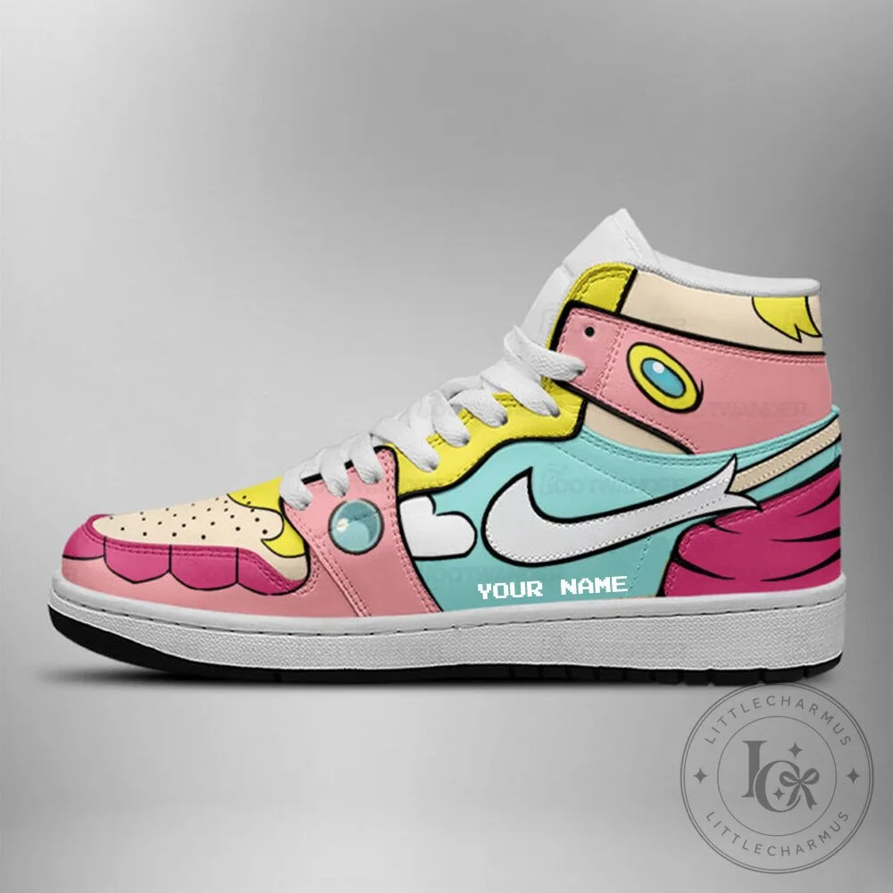 Princess Peach Super Mario Bros Custom Name High-Top Sneakers 9 Princess Peach Super Mario Bros Custom Name High-Top Sneakers