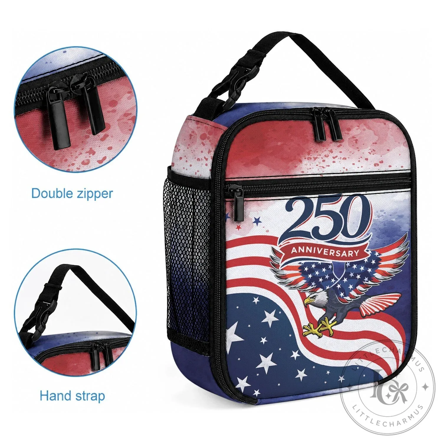 American Patriotic 250th Anniversary Eagle Insulated Lunch Bag 8 American Patriotic 250th Anniversary Eagle Insulated Lunch Bag
