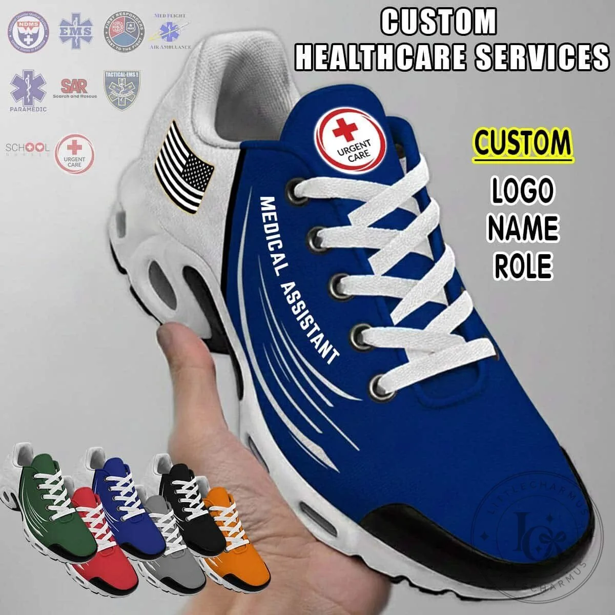 Paramedic EMS Healthcare Services Custom Name Logo Role Sneakers 13 Paramedic EMS Healthcare Services Custom Name Logo Role Sneakers