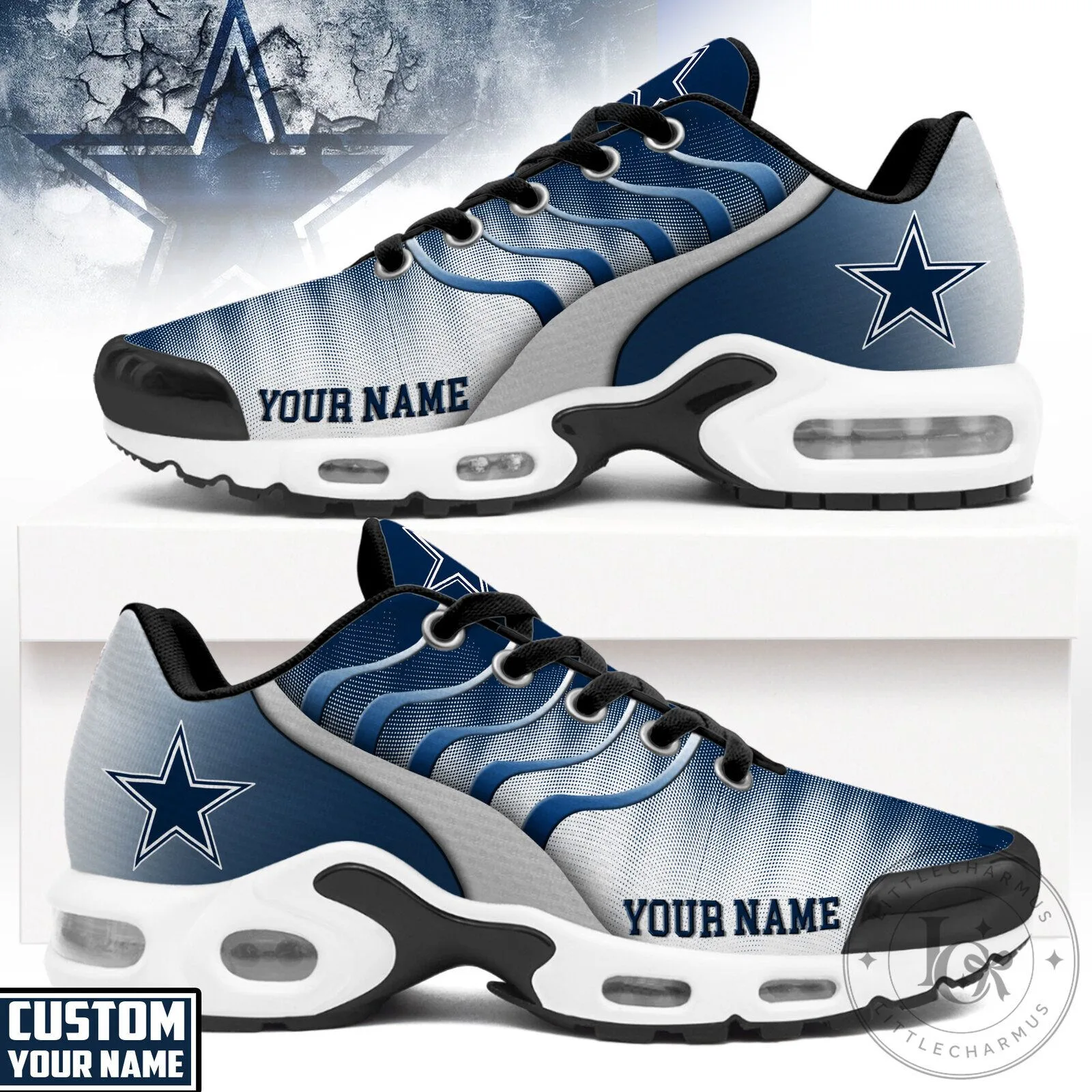 Dallas Cowboys Custom Name Air Max Running Shoes 2 Dallas Cowboys Custom Name Air Max Running Shoes