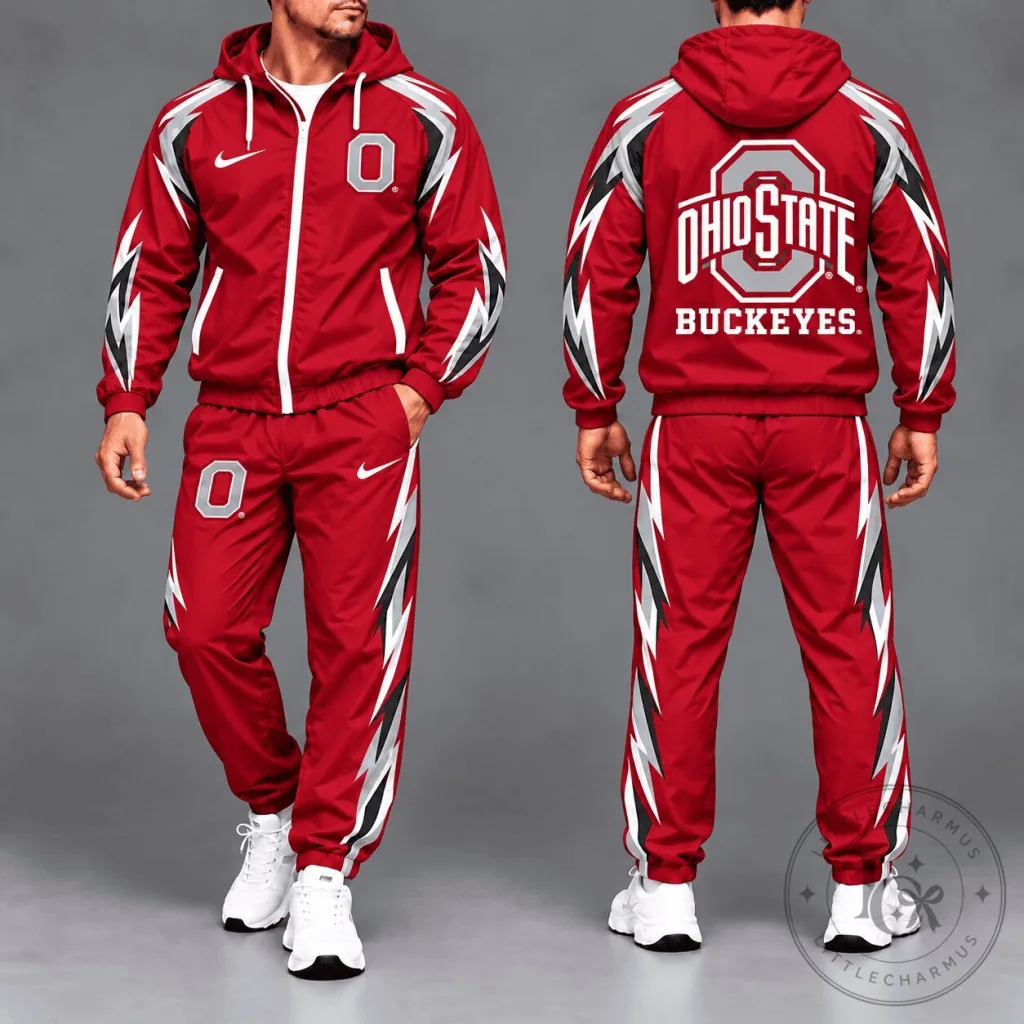 Ohio State Buckeyes NCAA Elevate Performance Full-Zip Hooded Tracksuit Ohio State Buckeyes NCAA Elevate Performance Full-Zip Hooded Tracksuit
