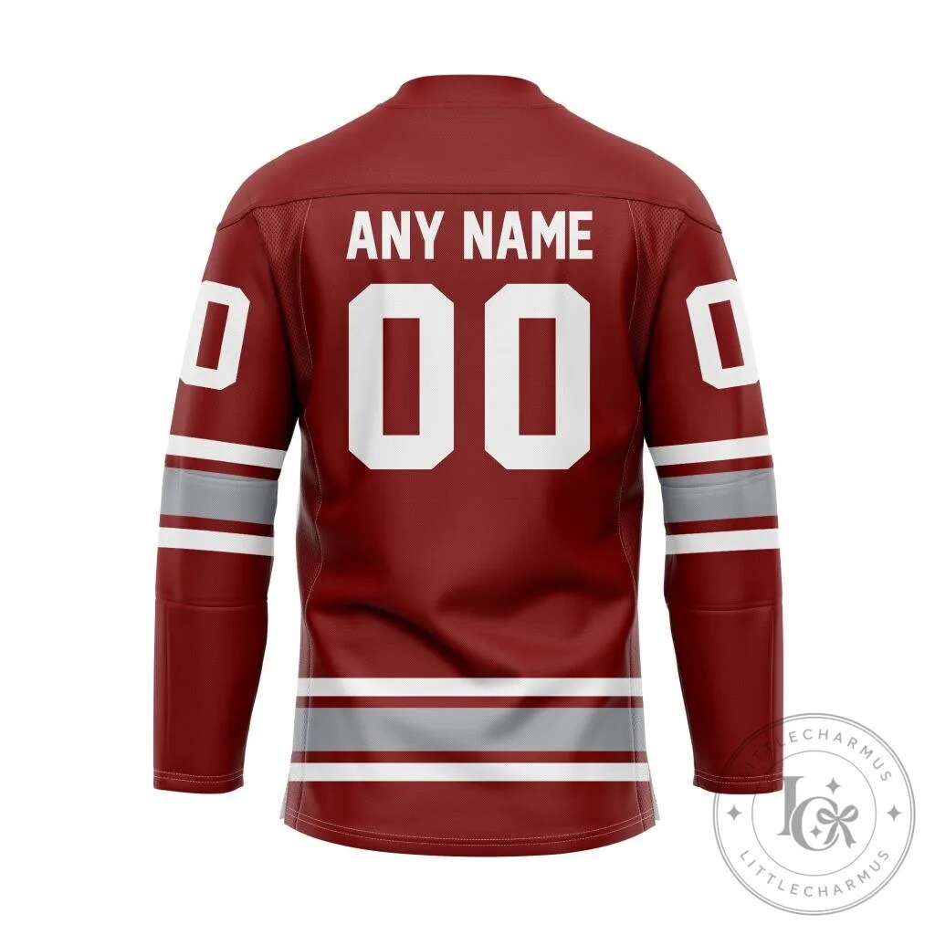 University of Massachusetts Minutemen Maroon Hockey East Personalized Hockey Jersey 7 University of Massachusetts Minutemen Maroon Hockey East Personalized Hockey Jersey