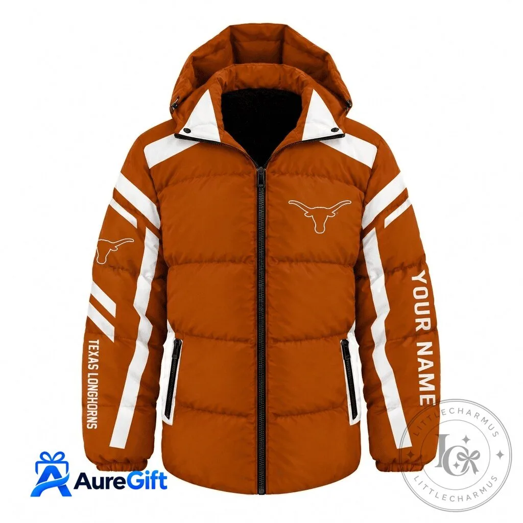 Texas Longhorns NCAA Custom Name Waterproof Thickened Down Jacket 1 Texas Longhorns NCAA Custom Name Waterproof Thickened Down Jacket