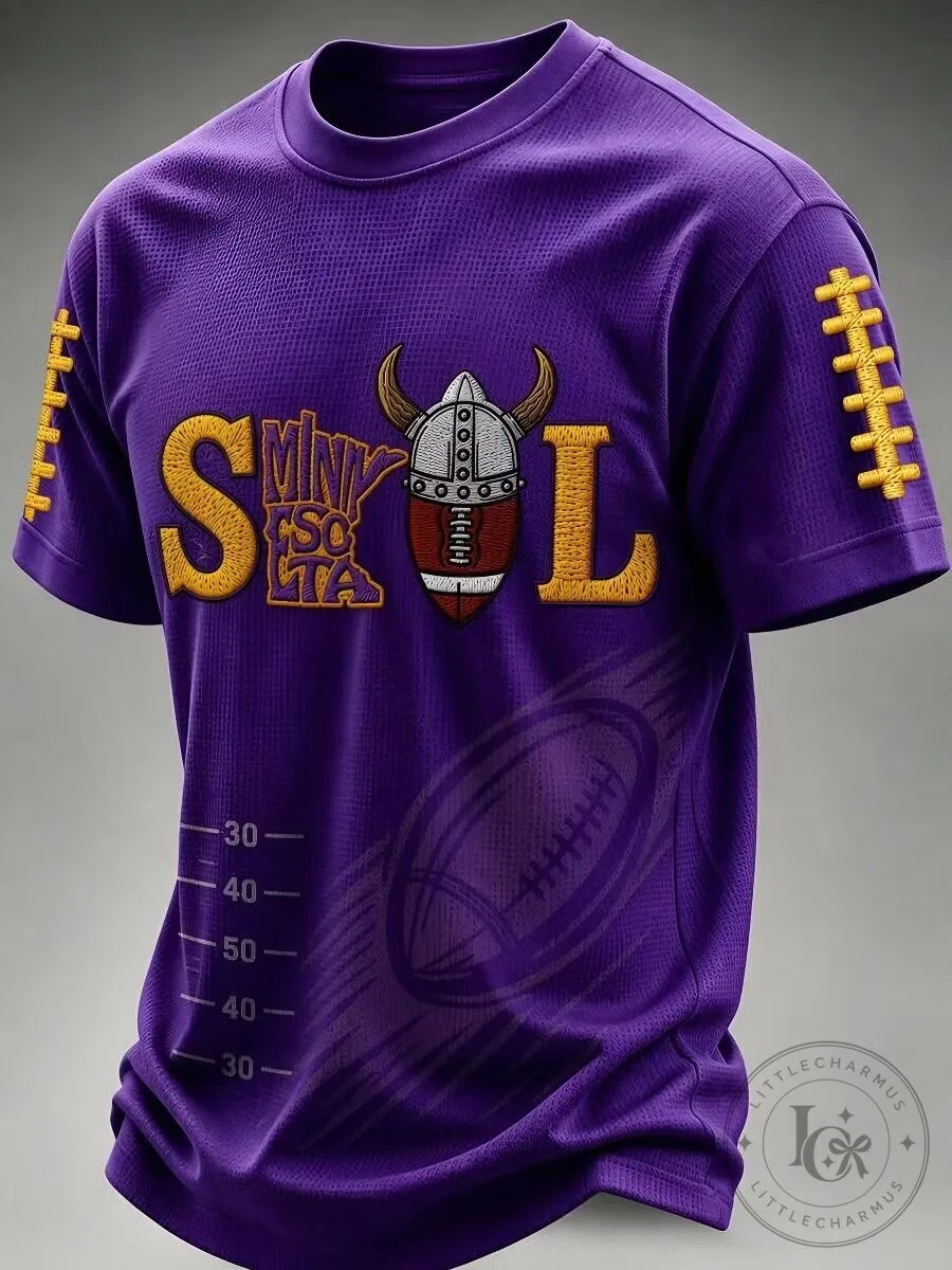 Purple Short-Sleeve T-Shirt for Minnesota Skol Vikings Football Team 2 Purple Short-Sleeve T-Shirt for Minnesota Skol Vikings Football Team