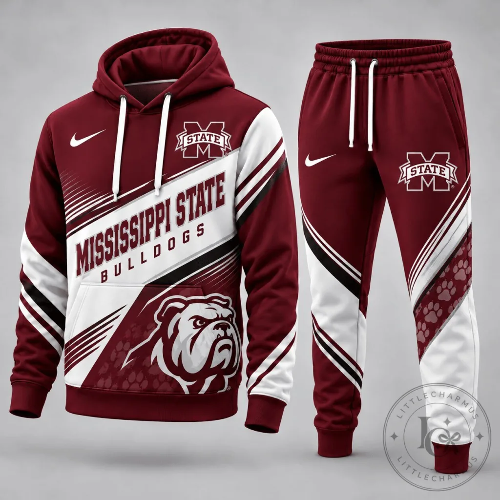 Mississippi State Bulldogs Maroon and White Sport Hoodie Mississippi State Bulldogs Maroon and White Sport Hoodie