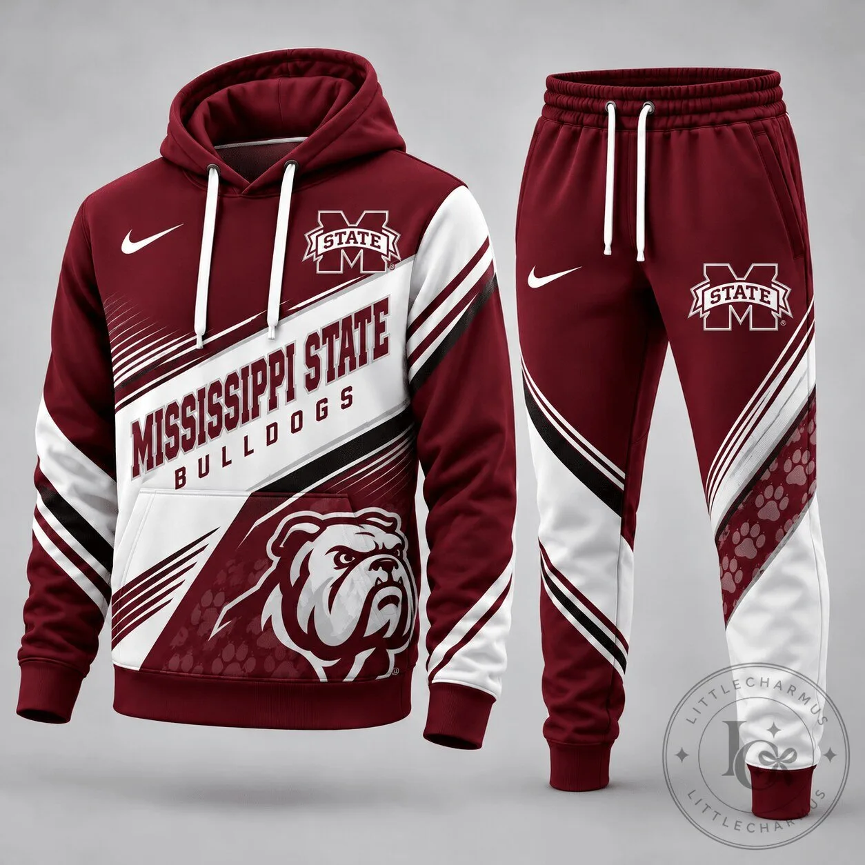 Mississippi State Bulldogs Maroon and White Sport Hoodie 5 Mississippi State Bulldogs Maroon and White Sport Hoodie