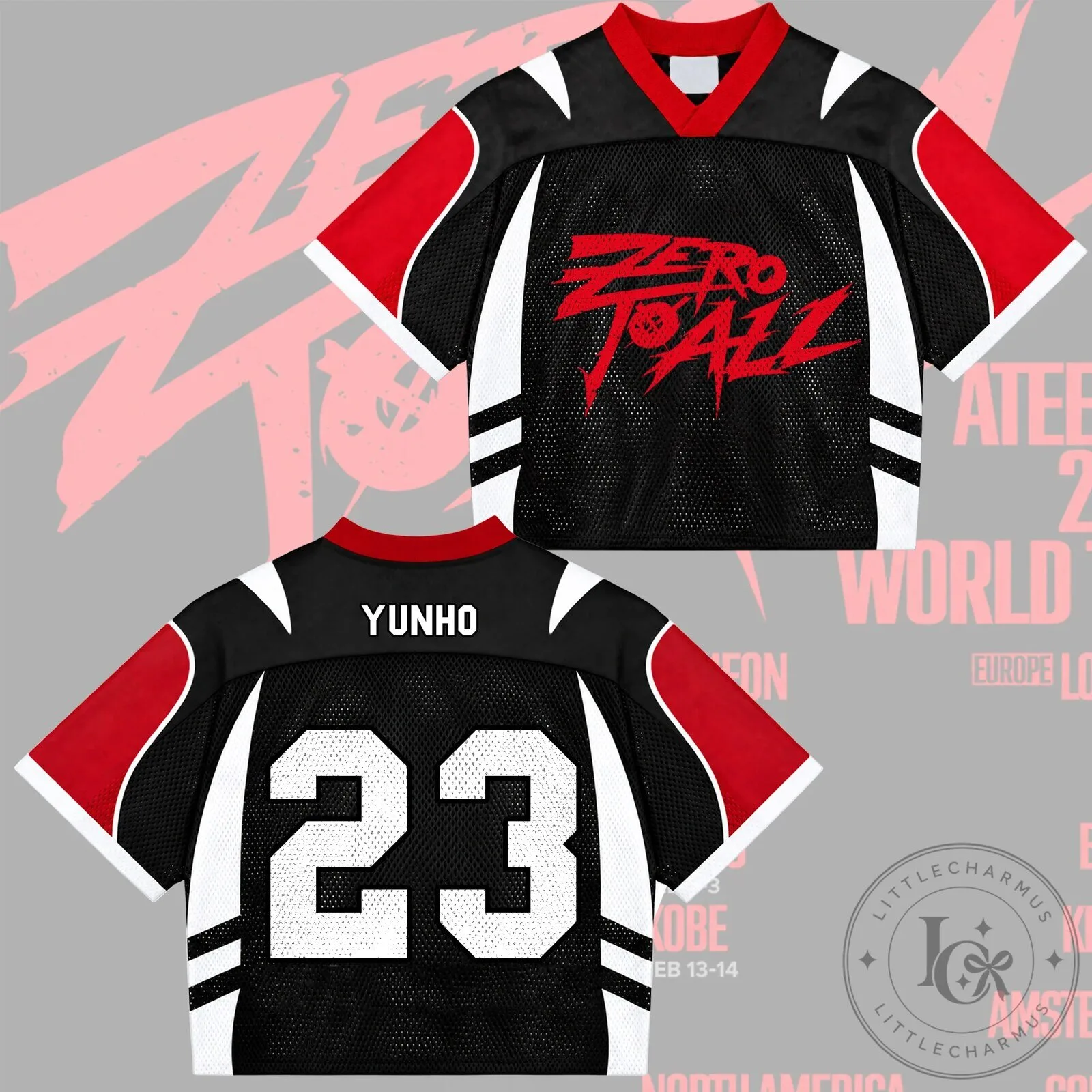 ATEEZ Zero To All World Tour Atiny Number 08 Black Mixed Mesh Jersey 14 ATEEZ Zero To All World Tour Atiny Number 08 Black Mixed Mesh Jersey